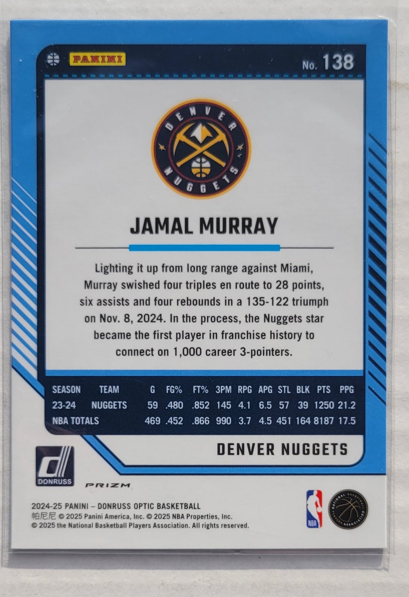 Jamal Murray - 2024-25 Donruss Optic Purple #138