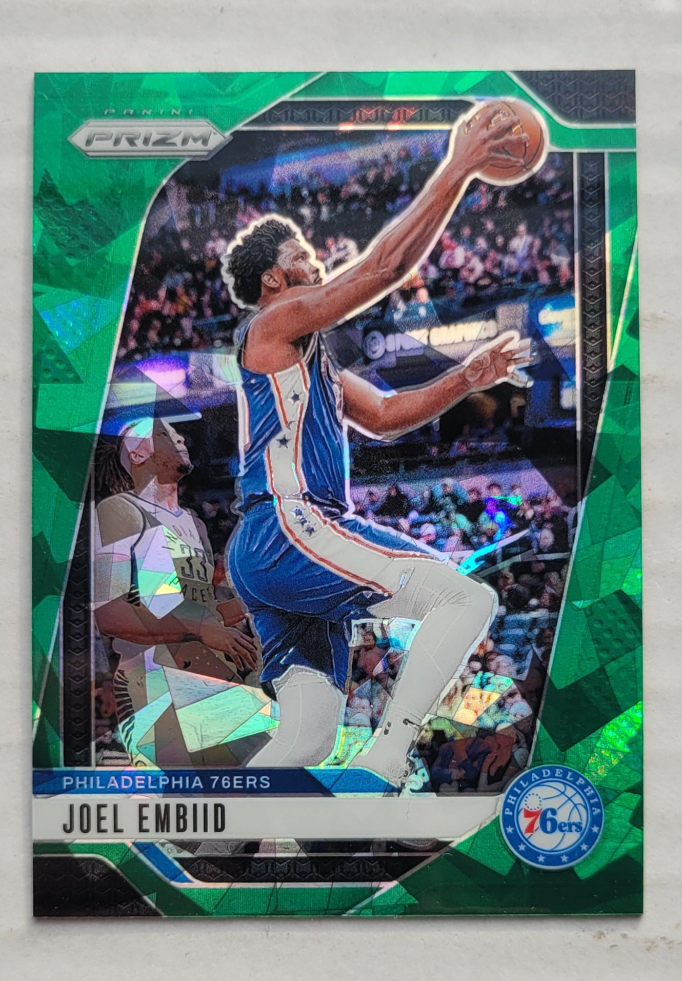 Joel Embiid - 2024-25 Panini Prizm Prizms Green Ice #28