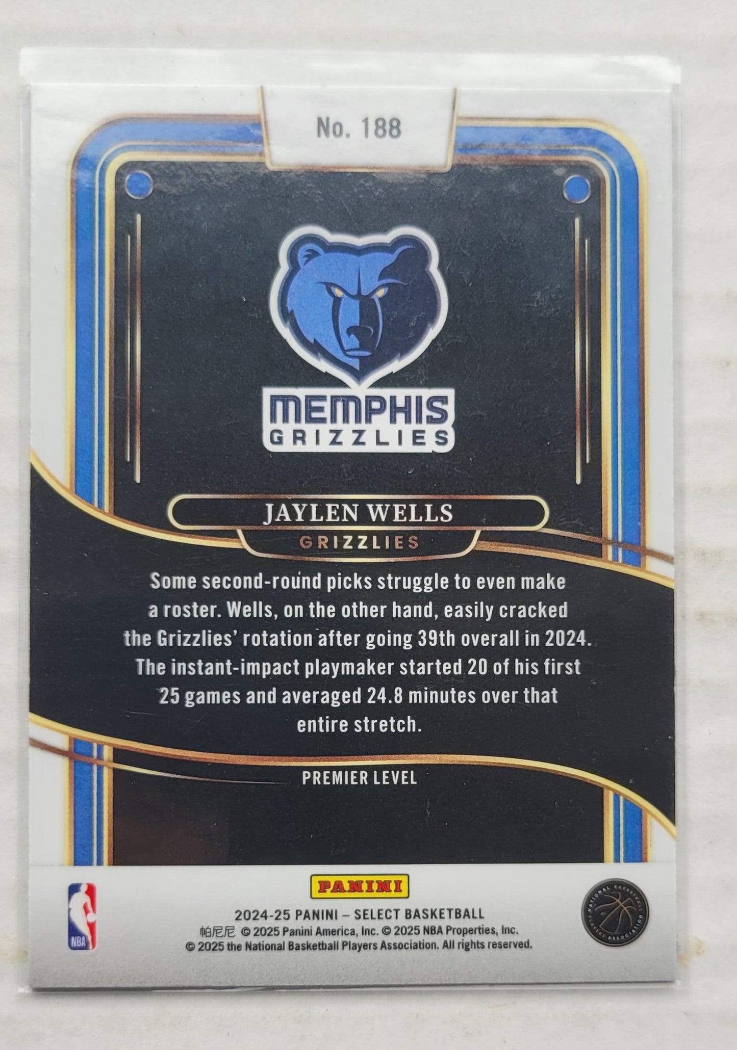 Jaylen Wells - 2024-25 Select Blue #188 RC
