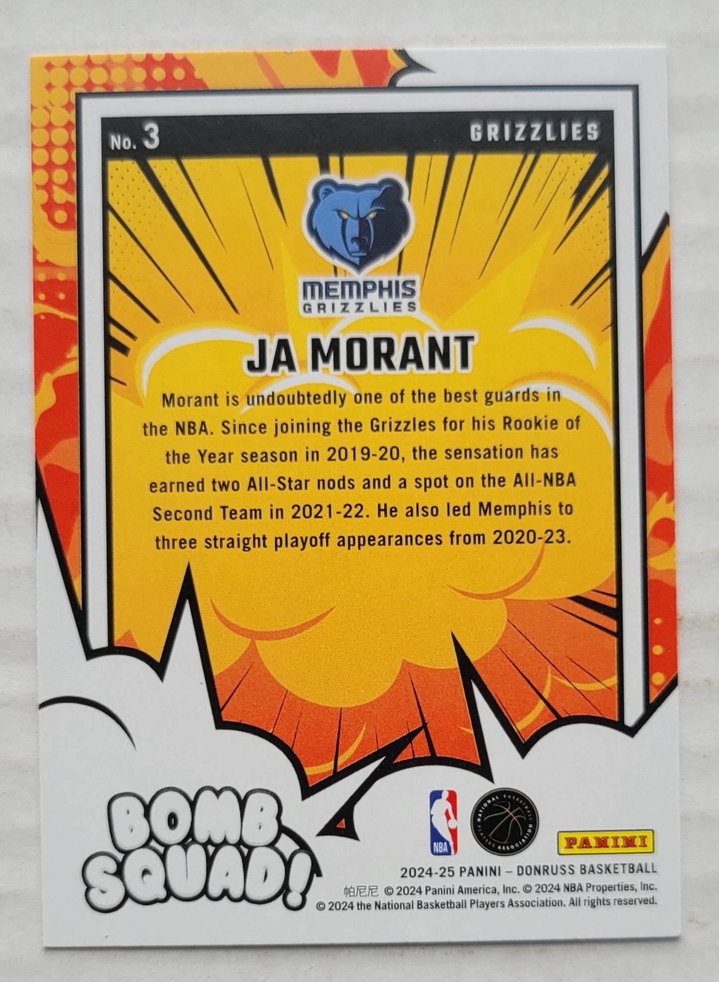 Ja Morant - 2024-25 Donruss Bomb Squad Winter #3