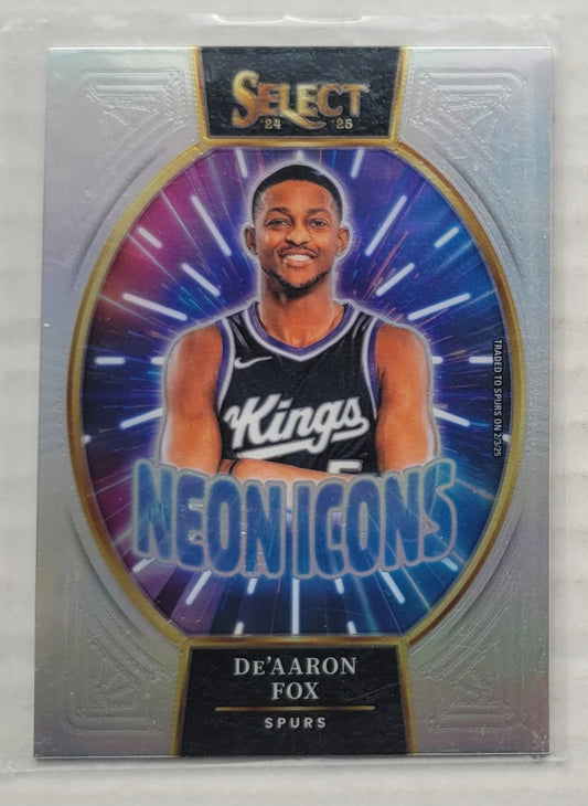 De'Aaron Fox - 2024-25 Select Neon Icon Silver Prizms #22