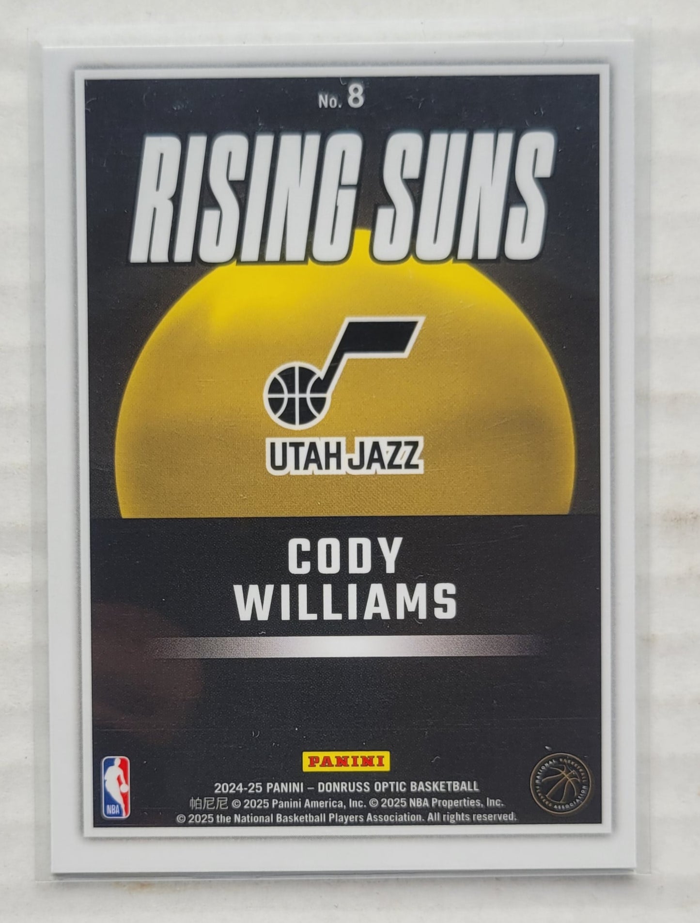 Cody Williams - 2024-25 Donruss Optic Rising Suns #8