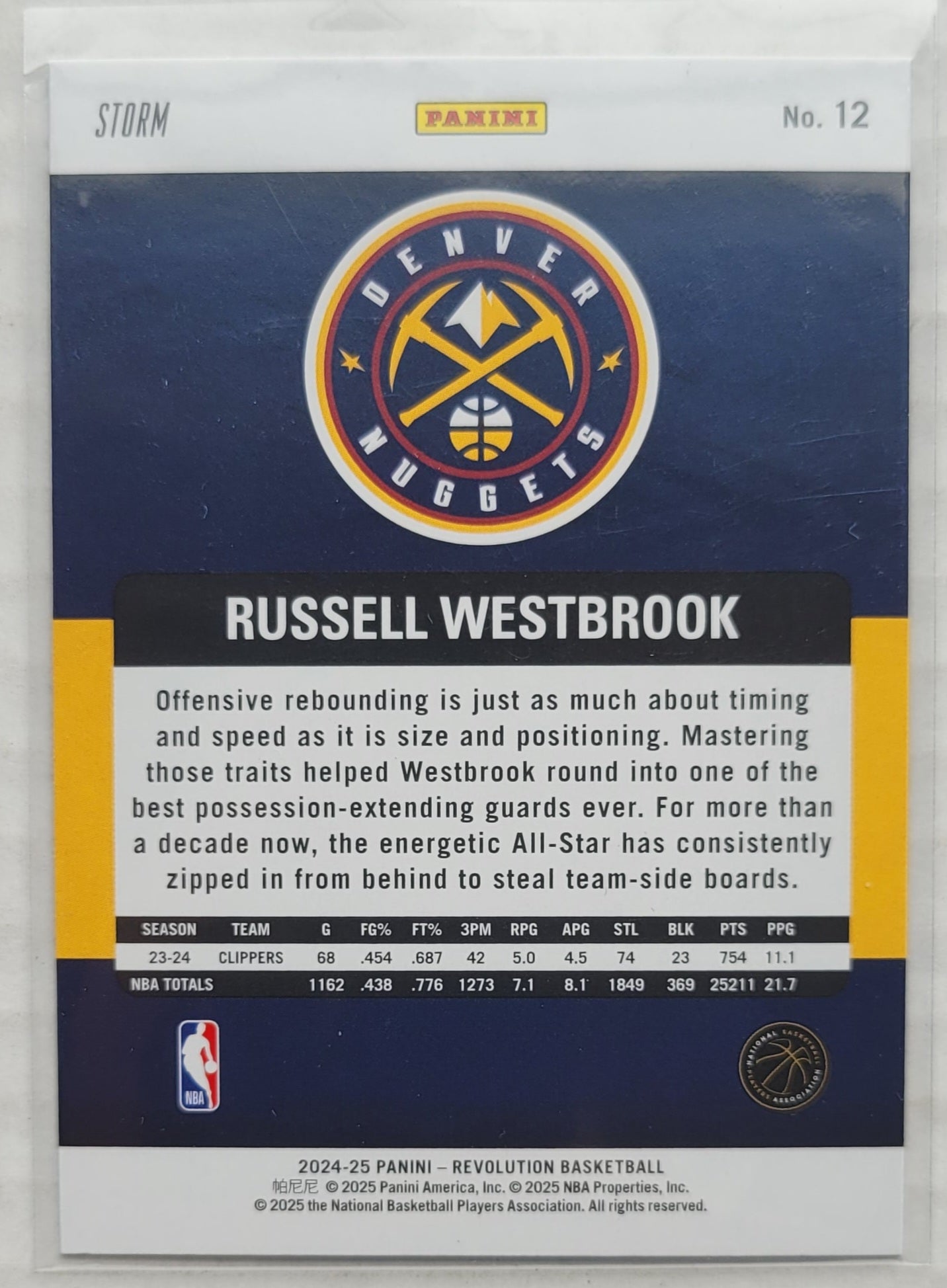 Russell Westbrook - 2024-25 Panini Revolution Blue Storm #12