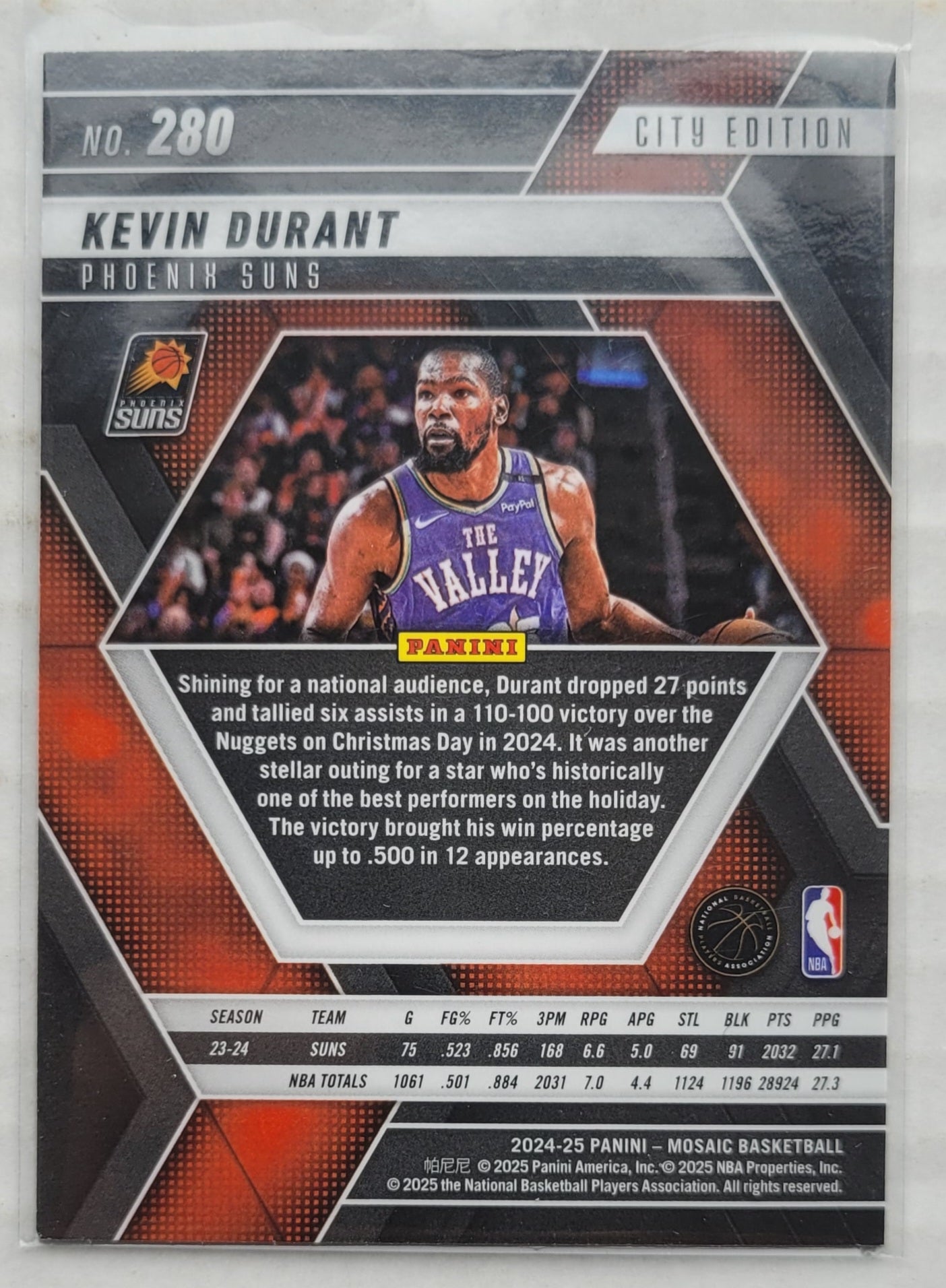Kevin Durant - 2024-25 Panini Mosaic #280 City Edition