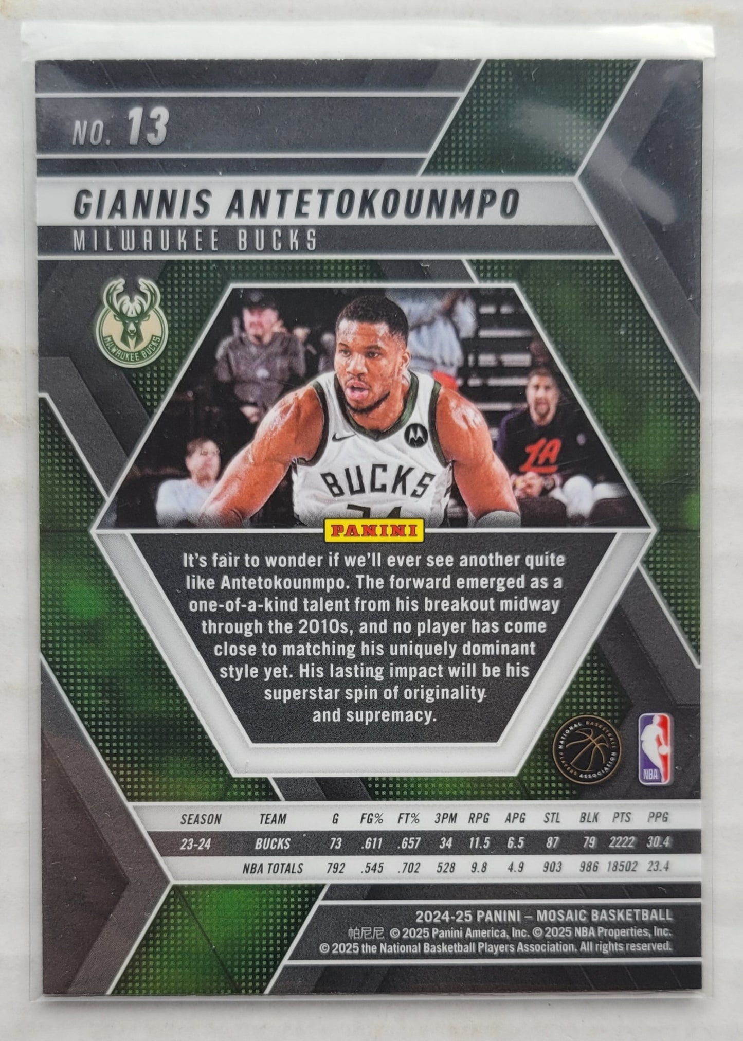 Giannis Antetokounmpo - 2024-25 Panini Mosaic #13