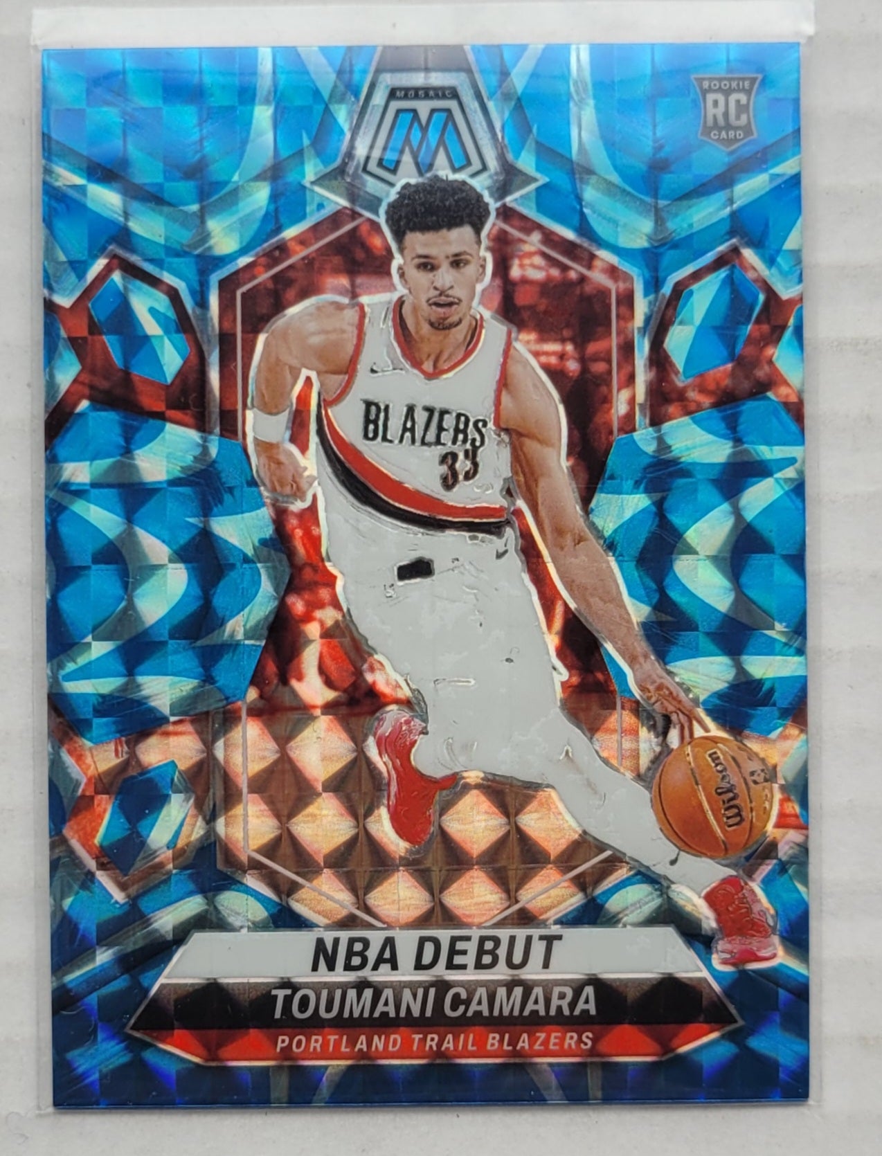 Toumani Camara - 2023-24 Panini Mosaic Mosaic Reactive Blue #270 NBA Debut RC