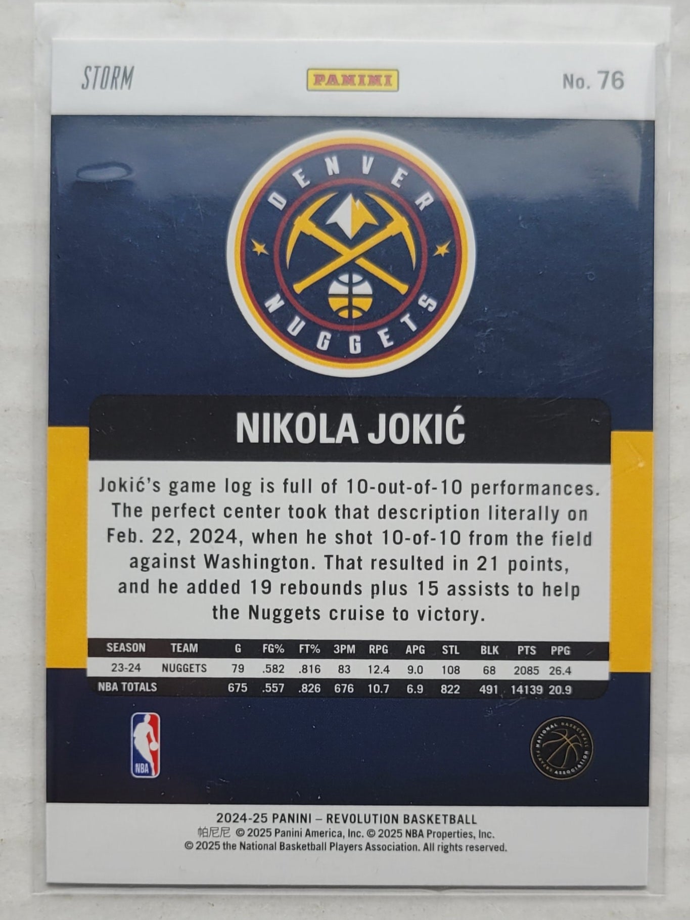 Nikola Jokic - 2024-25 Panini Revolution Blue Storm #76