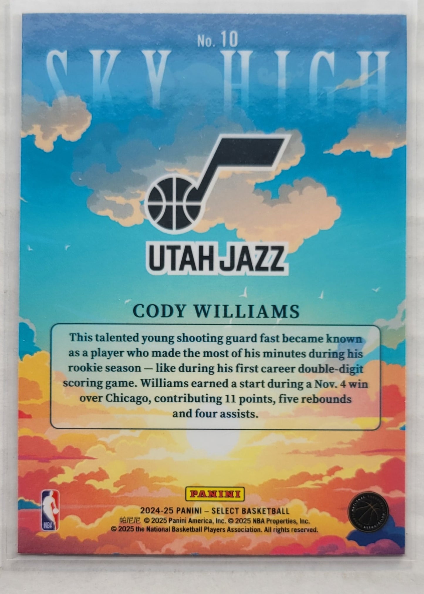 Cody Williams - 2024-25 Select Sky High #10