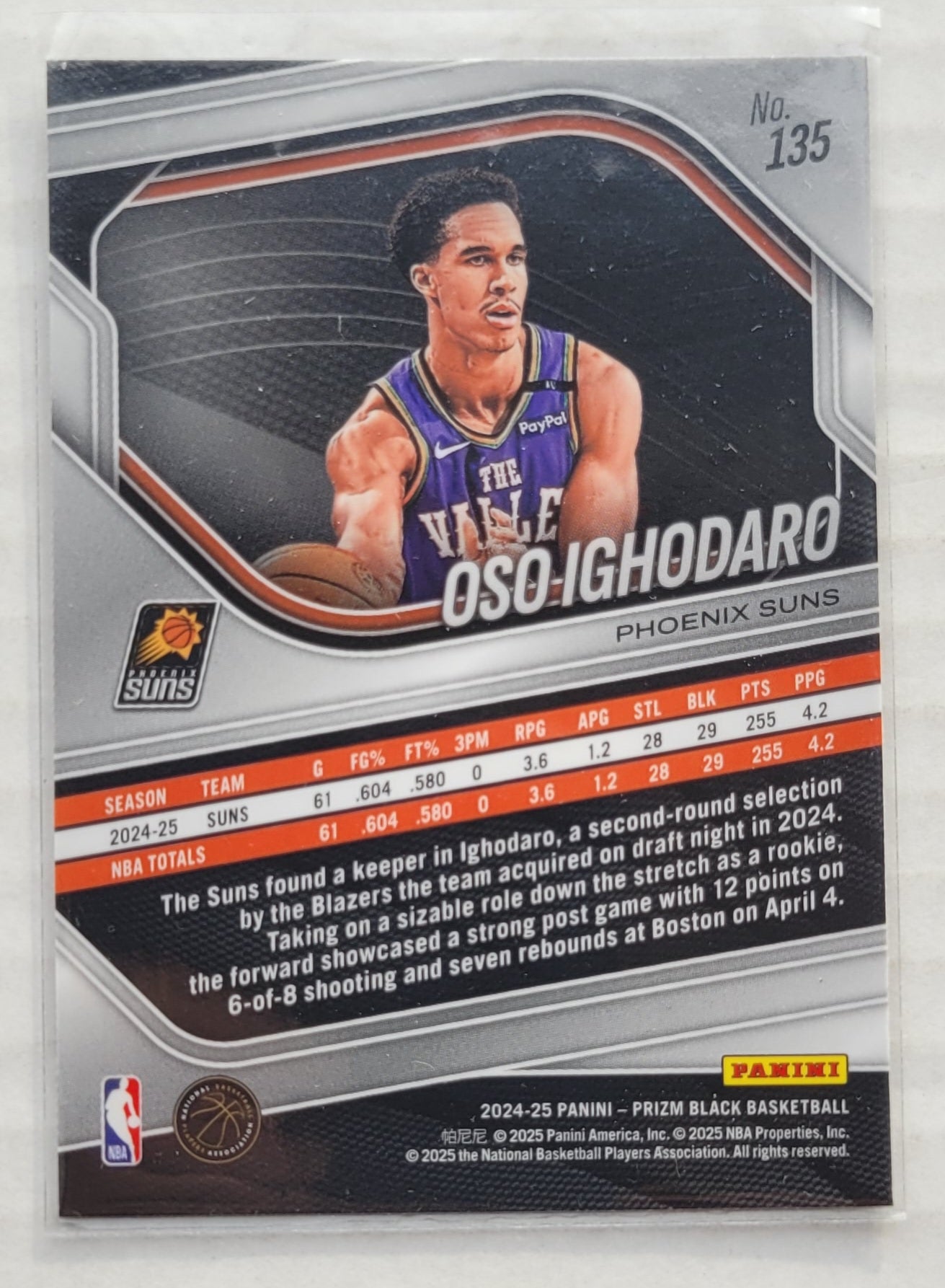 Oso Ighodaro - 2024-25 Panini Prizm Black #135 RC