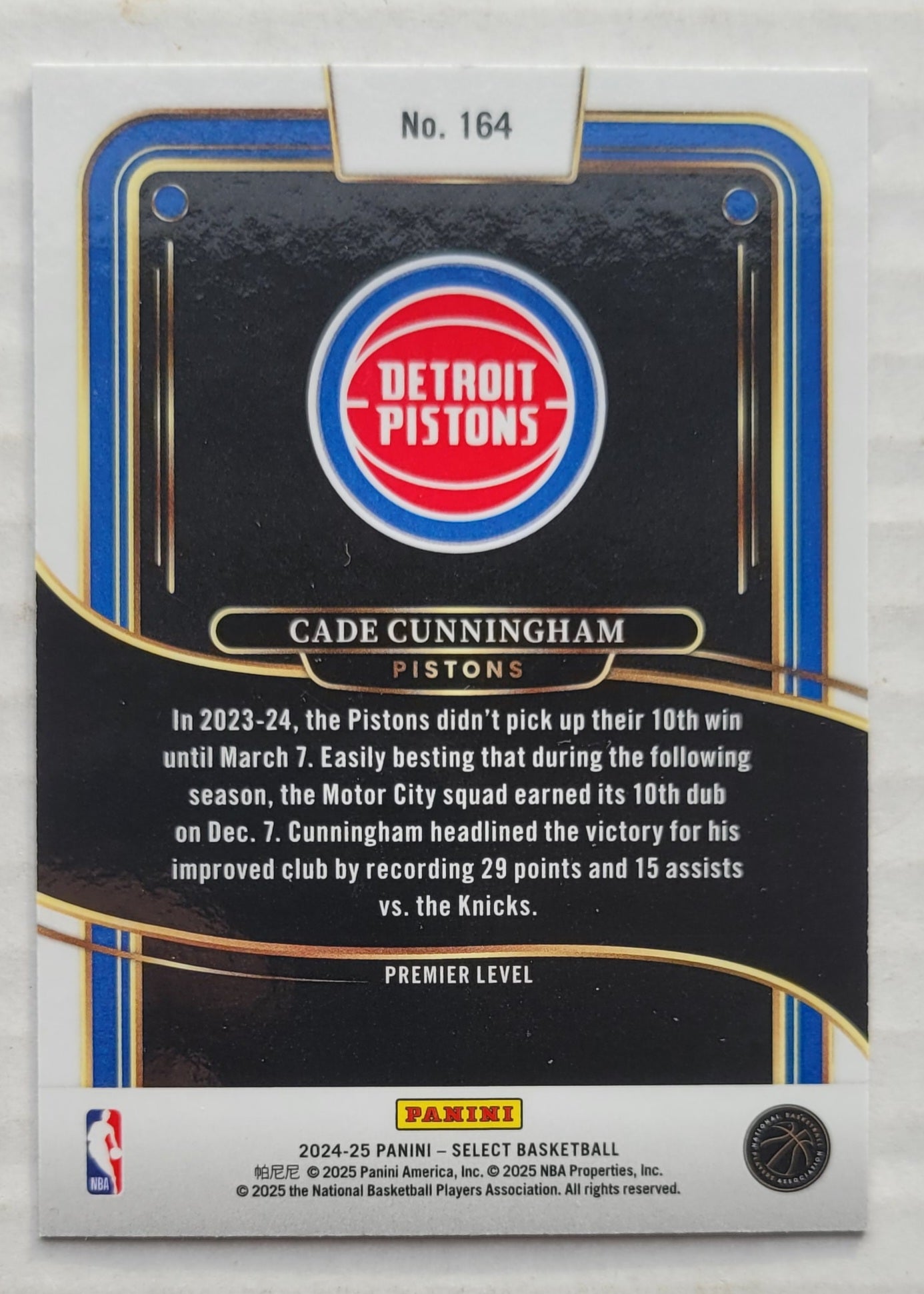 Cade Cunningham - 2024-25 Select Blue #164