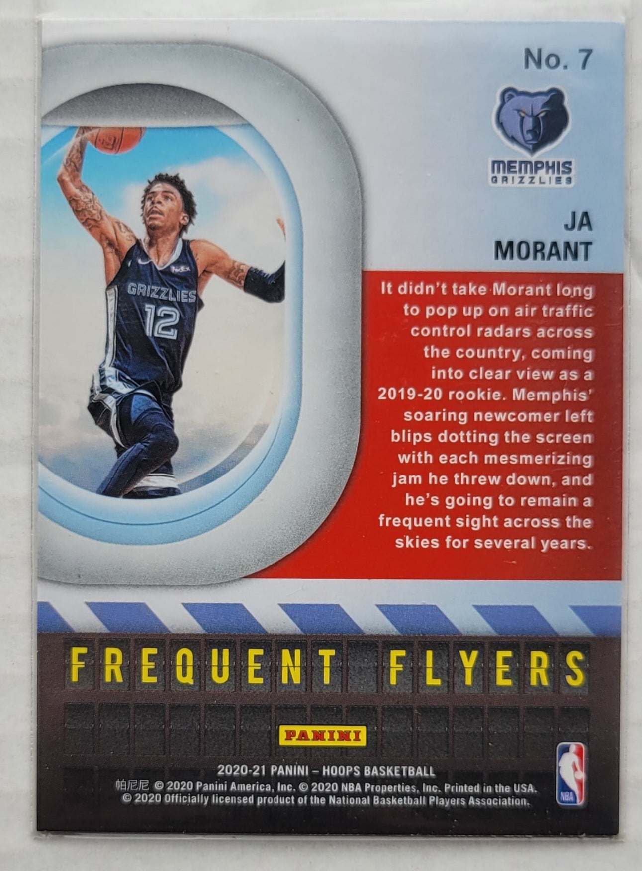 Ja Morant - 2020-21 Hoops Frequent Flyers Holo #7