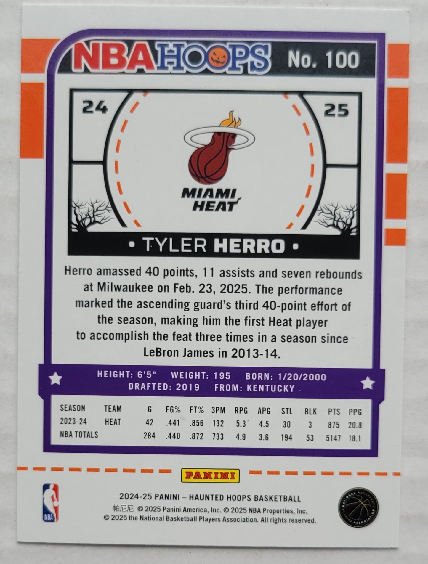 Tyler Herro - 2024-25 Hoops Haunted Hoops #100