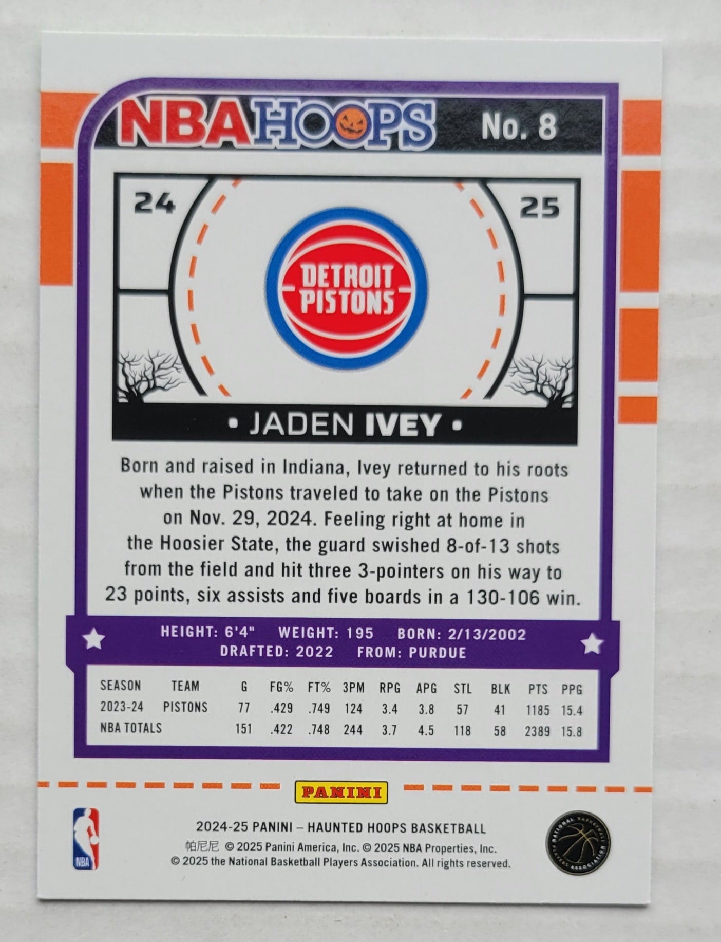 Jaden Ivey - 2024-25 Hoops Haunted Hoops Slime #8