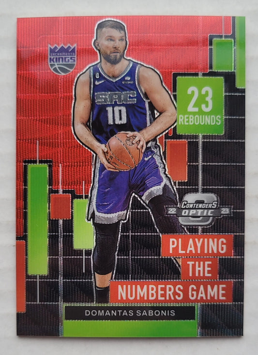 Domantas Sabonis - 2022-23 Panini Contenders Optic Playing the Numbers Game Red Wave #26