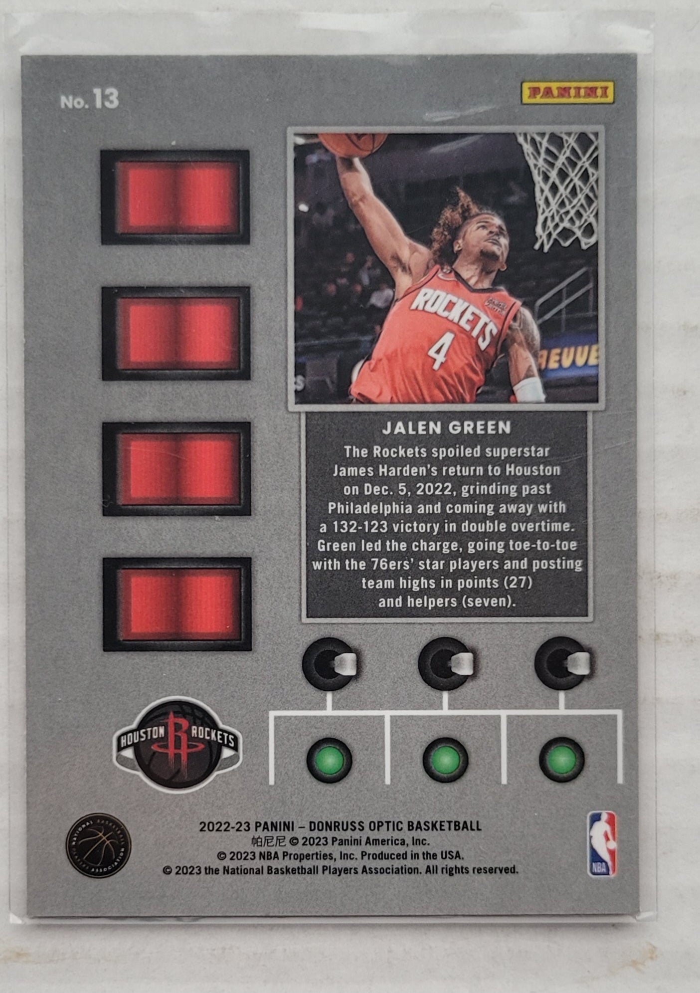 Jalen Green - 2022-23 Donruss Optic T-Minus 3...2...1... #13