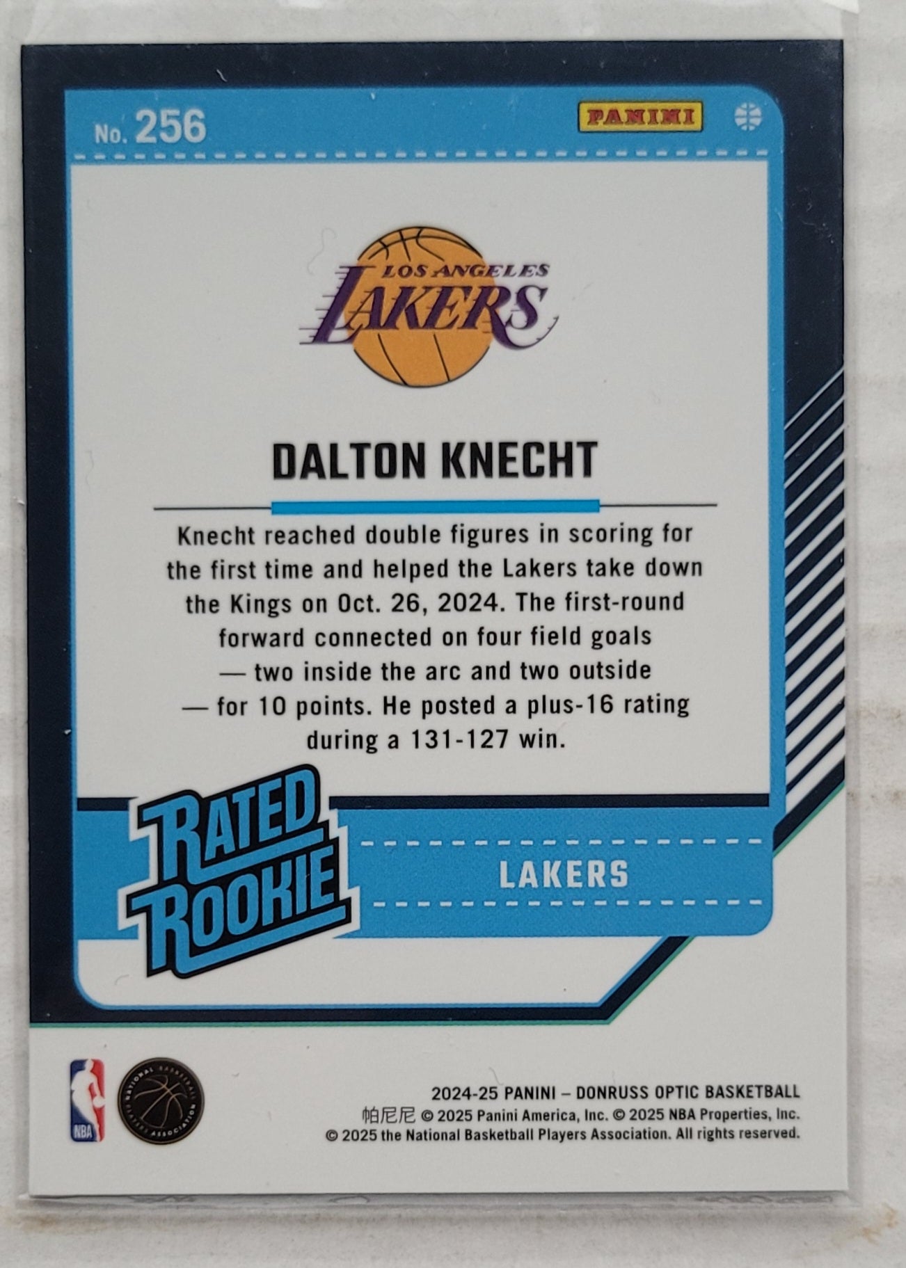 Dalton Knecht - 2024-25 Donruss Optic #256 RR RC