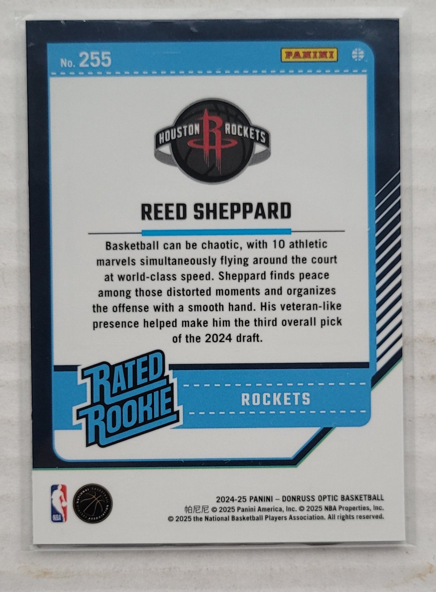 Reed Sheppard - 2024-25 Donruss Optic #255 RR RC