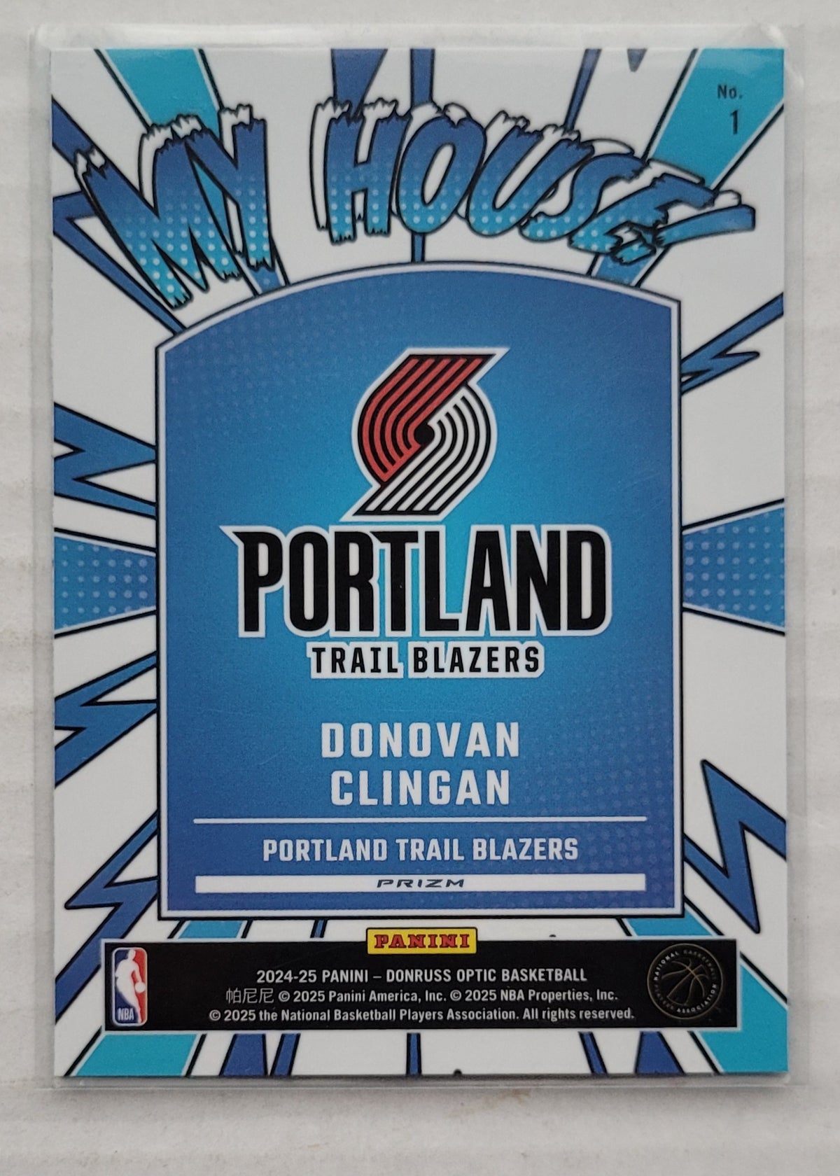 Donovan Clingan - 2024-25 Donruss Optic My House Purple #1