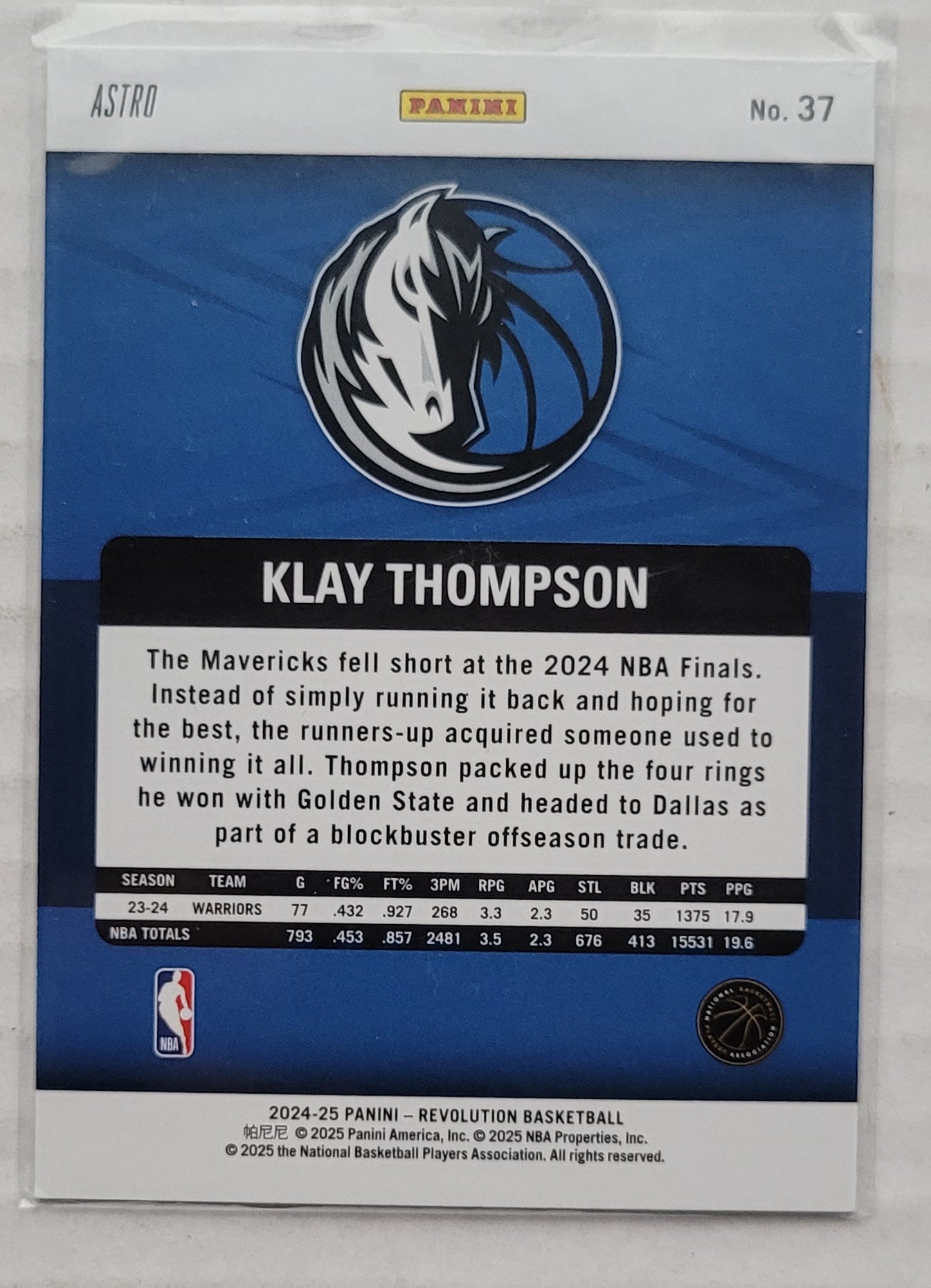Klay Thompson - 2024-25 Panini Revolution Astro #37