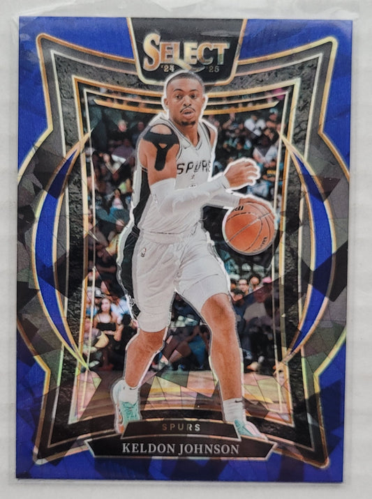 Keldon Johnson - 2024-25 Select Blue Cracked Ice Prizms #58