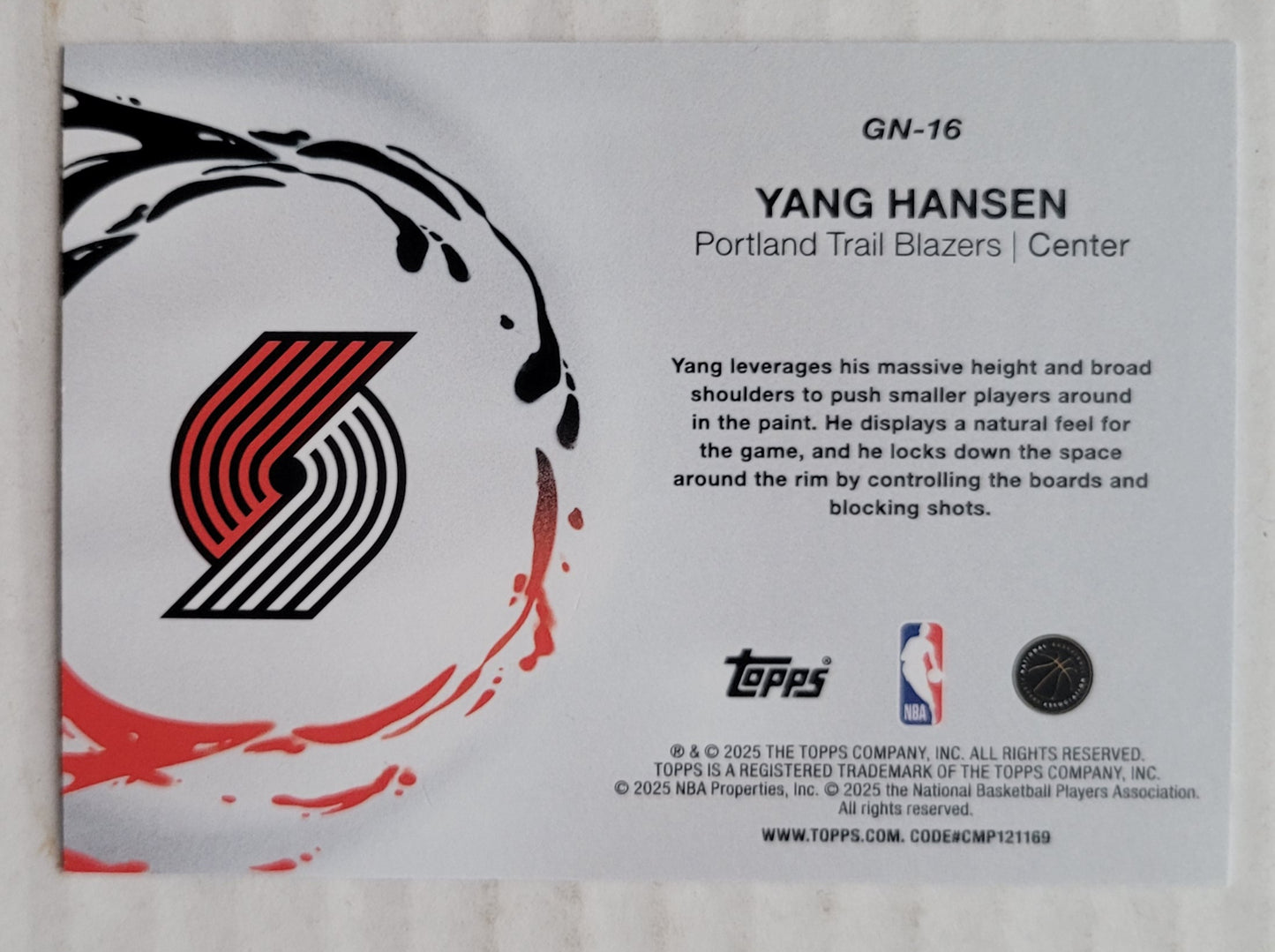 Yang Hansen - 2025-26 Topps Generation Now #GN16