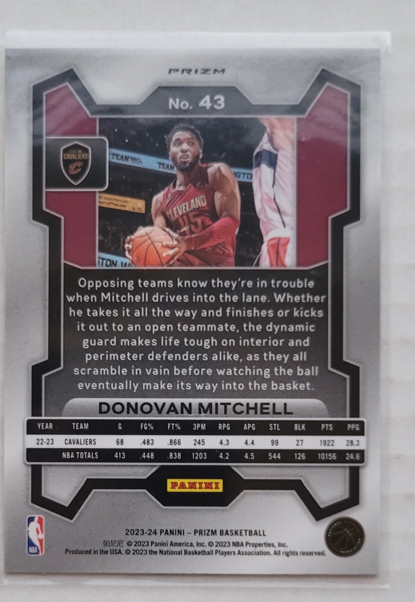Donovan Mitchell - 2023-24 Panini Prizm Prizms Silver #43