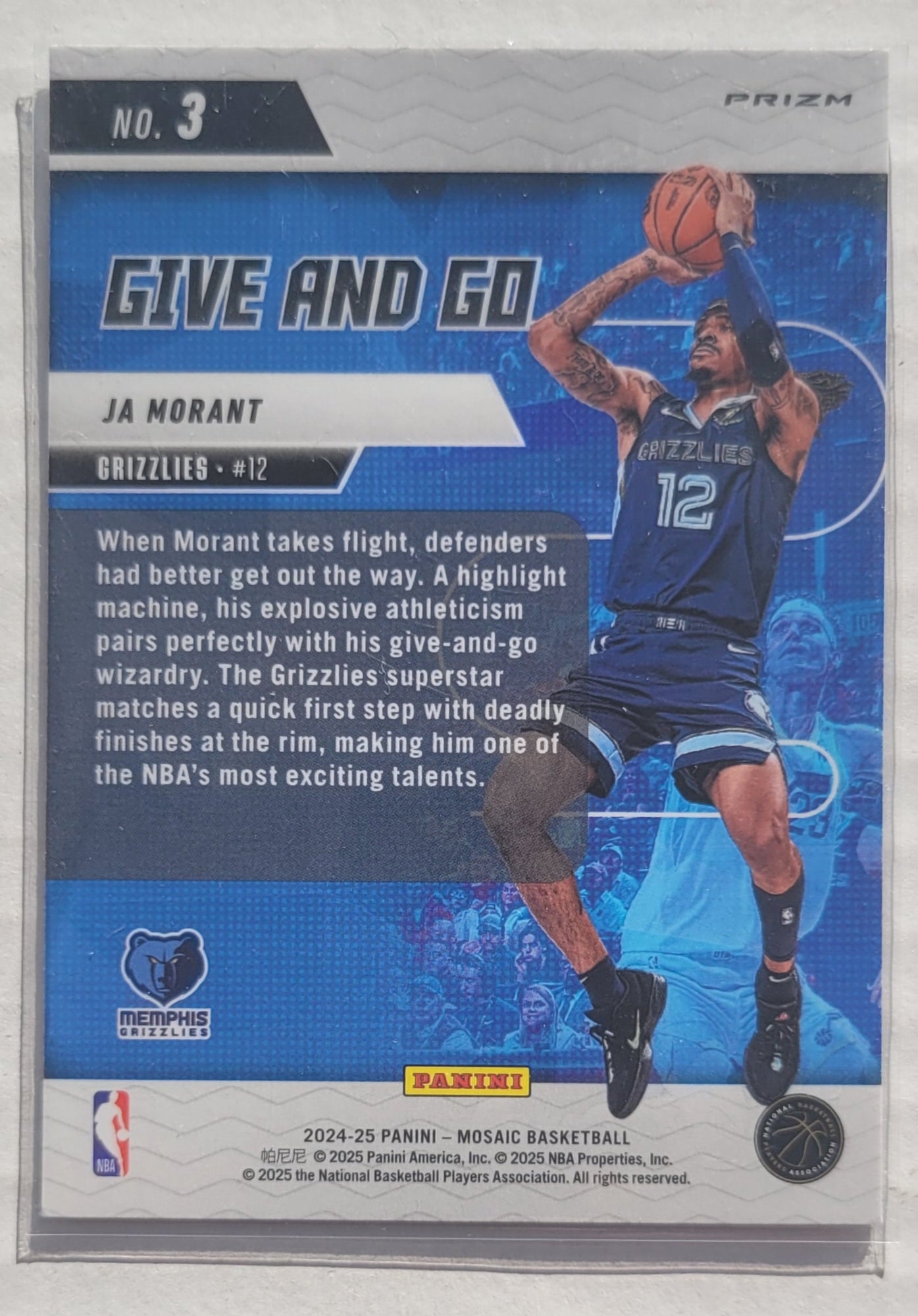 Ja Morant - 2024-25 Panini Mosaic Give and Go Mosaic #3