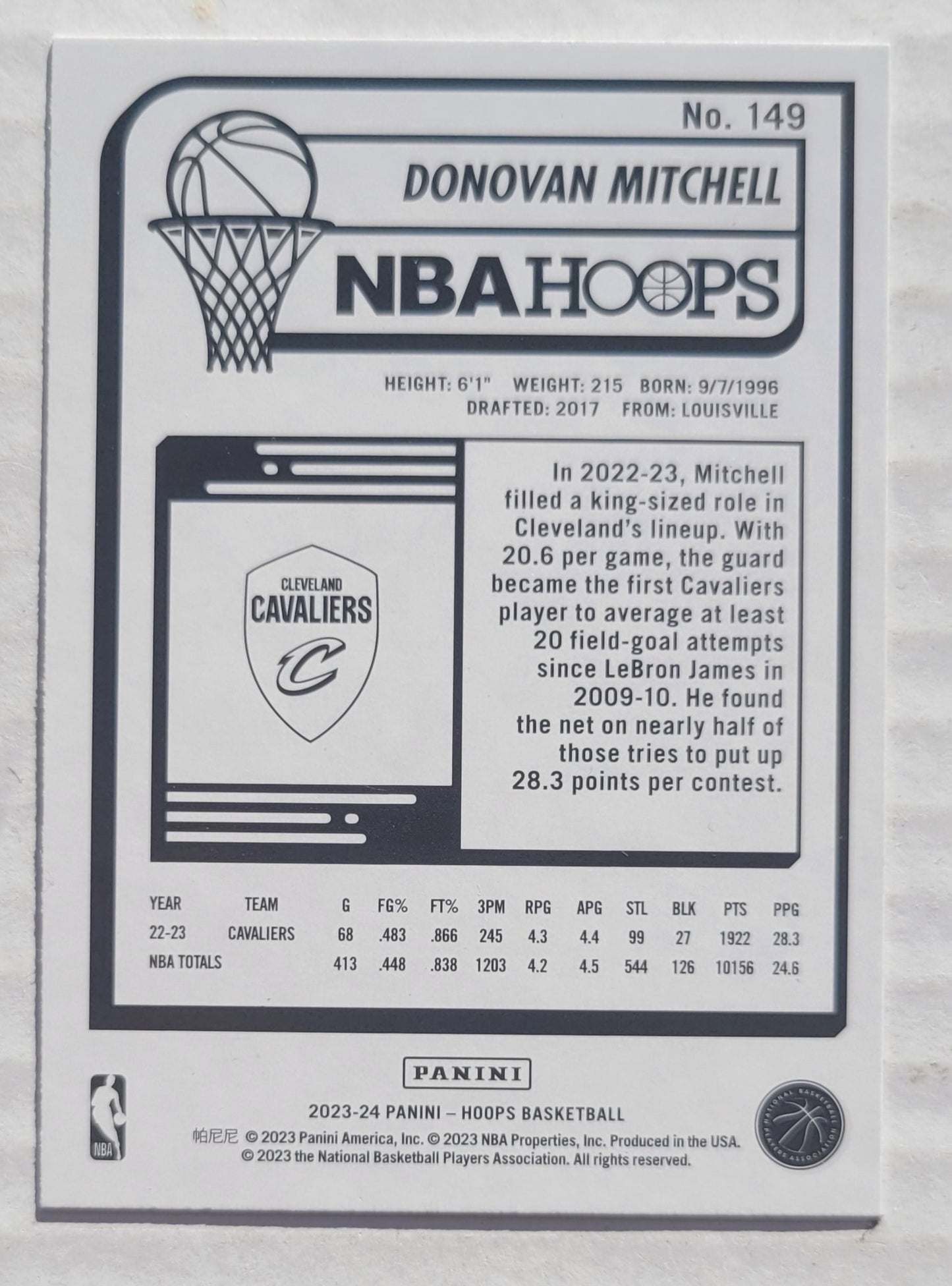 Donovan Mitchell - 2023-24 Hoops Purple #149