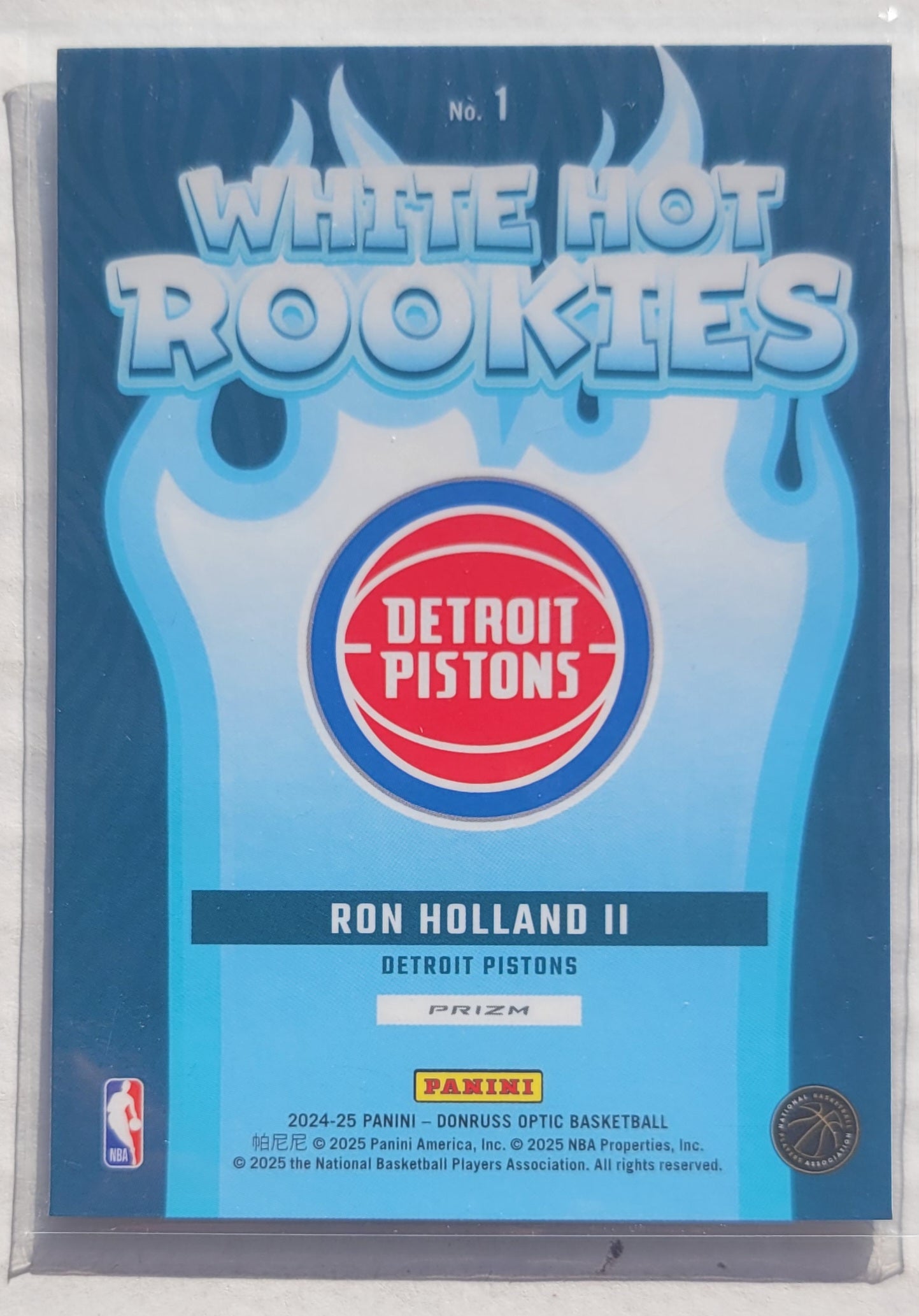 Ron Holland II - 2024-25 Donruss Optic White Hot Rookies Holo #1