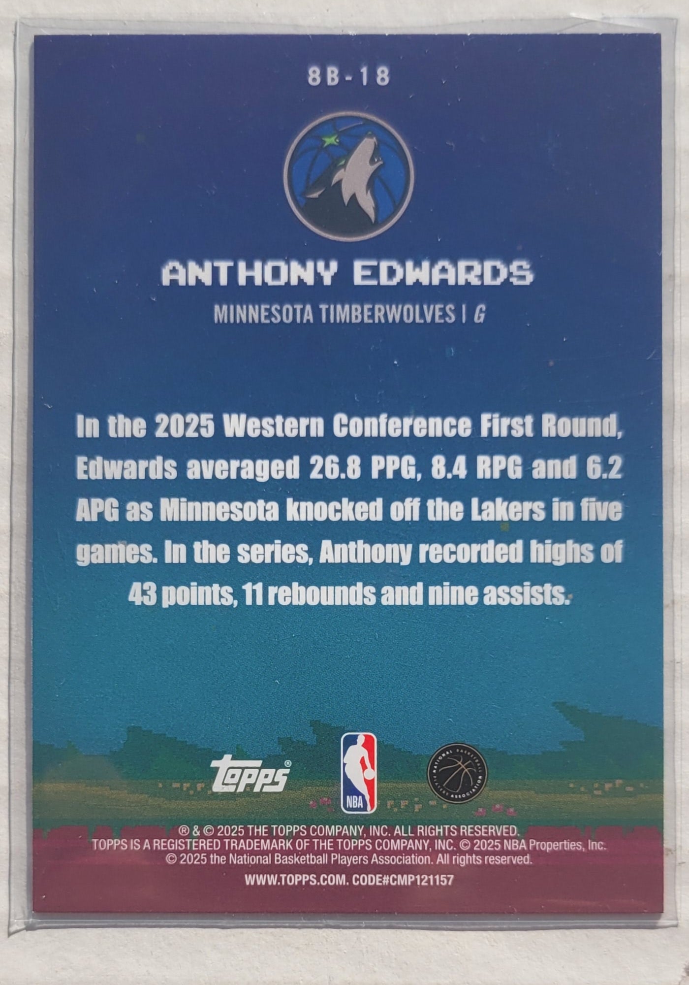 Anthony Edwards - 2025-26 Topps 8-Bit Ballers #8B18