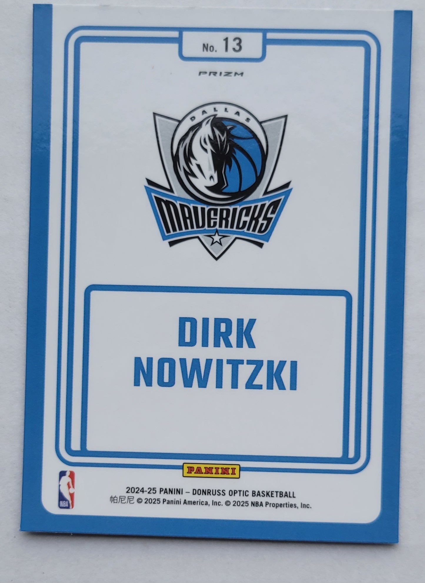 Dirk Nowitzki - 2024-25 Donruss Optic Winner Stays Holo #13