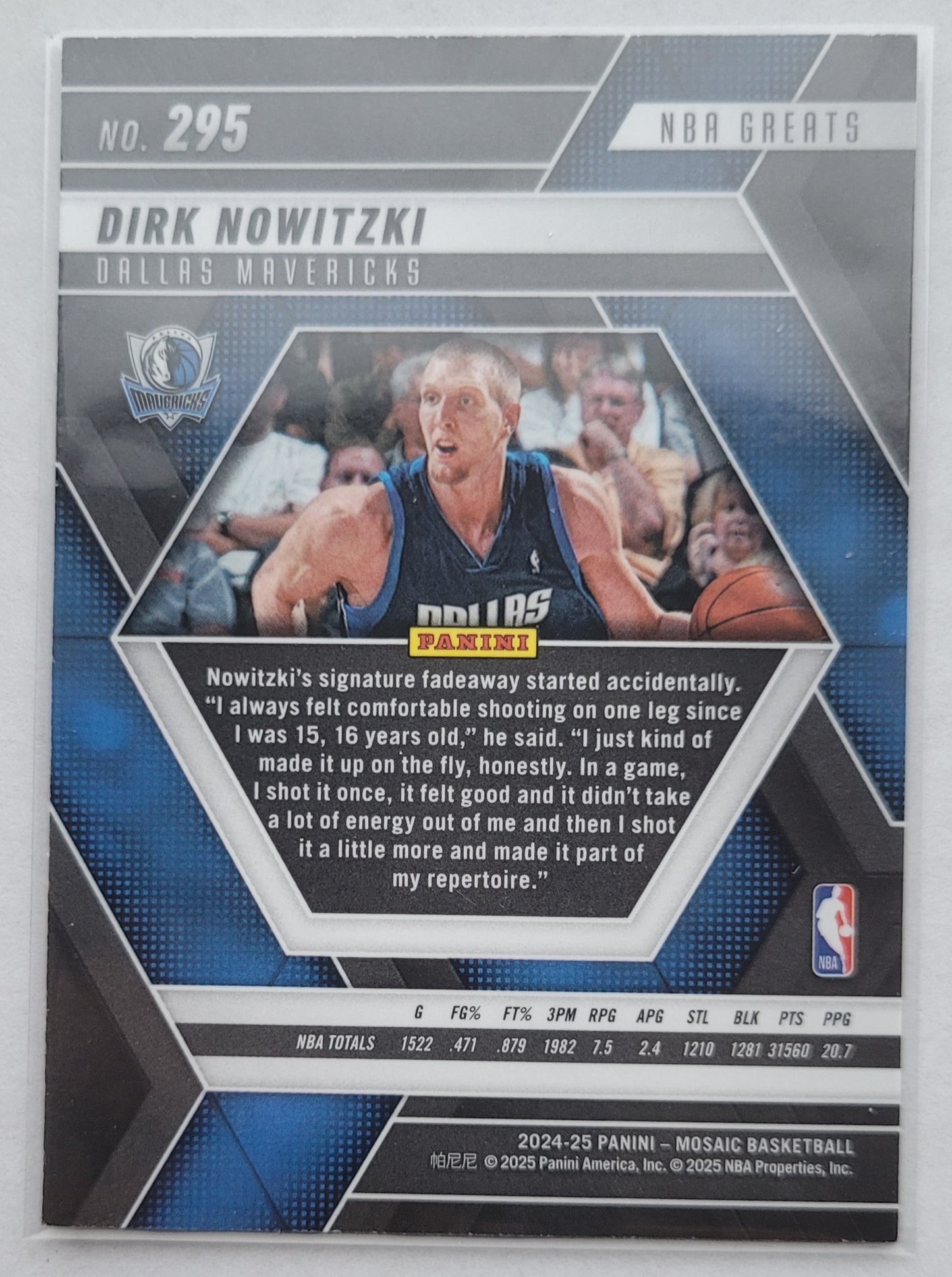Dirk Nowitzki - 2024-25 Panini Mosaic #295 Greats