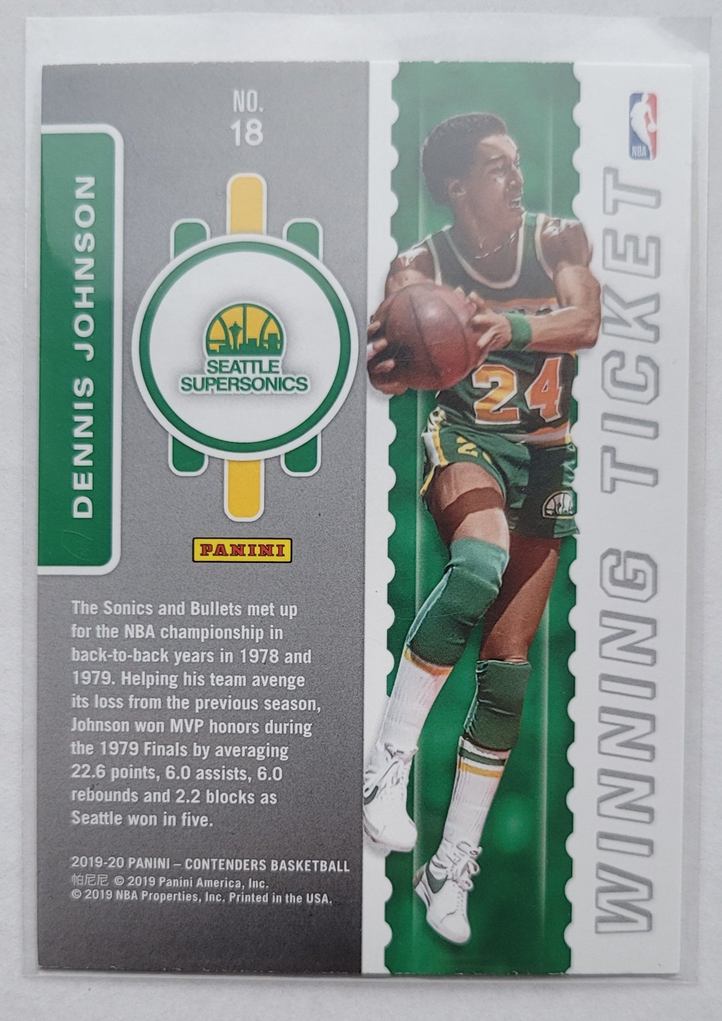 Dennis Johnson - 2019-20 Panini Contenders Winning Ticket #18