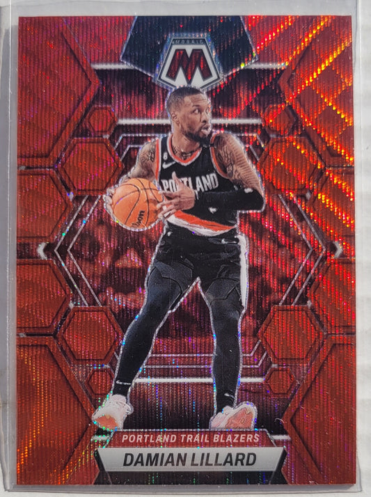Damian Lillard - 2022-23 Panini Mosaic Mosaic Red Wave #38