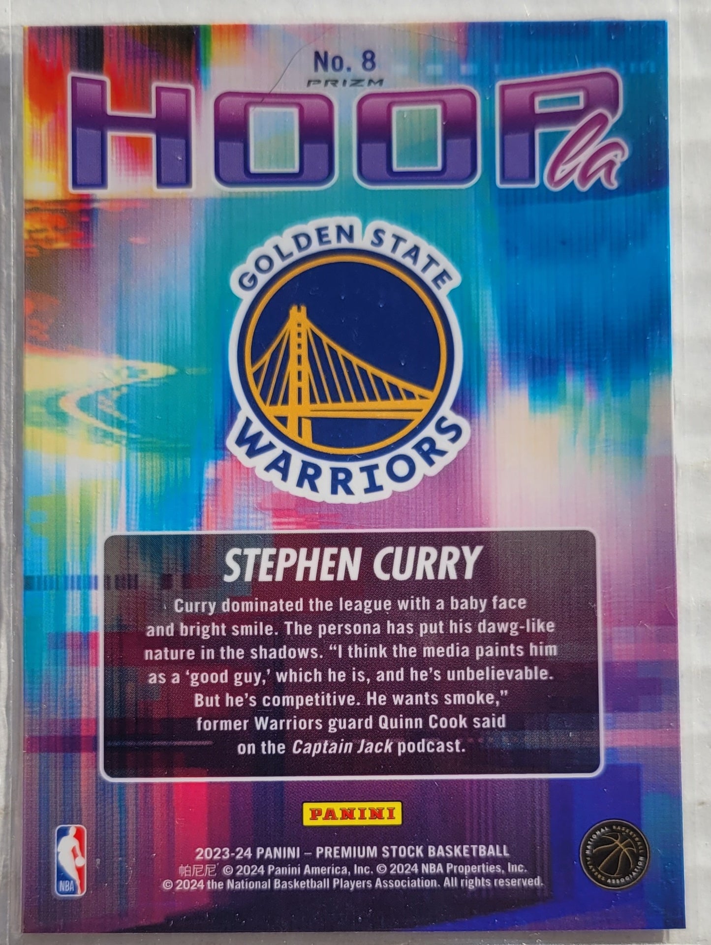 Stephen Curry - 2023-24 Hoops Premium Stock Hoopla Silver Prizm #8