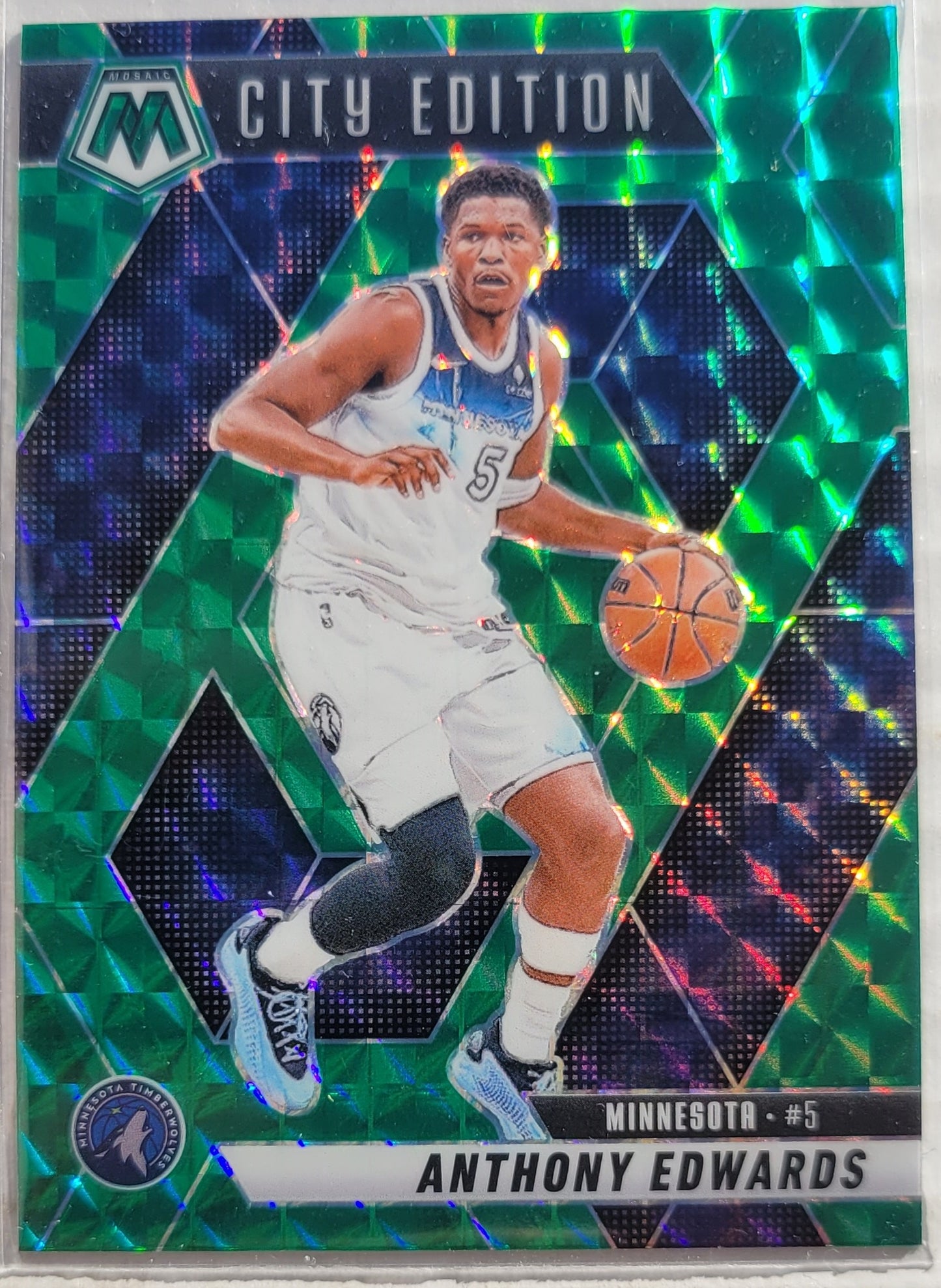 Anthony Edwards - 2024-25 Panini Mosaic Mosaic Green #279 City Edition