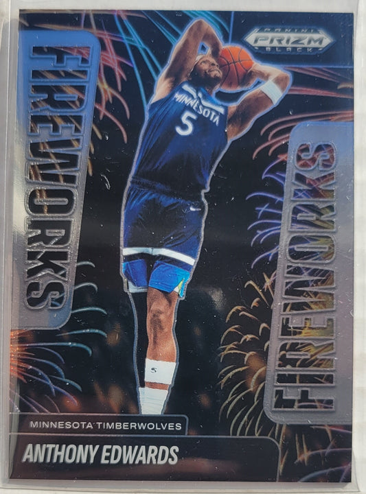 Anthony Edwards - 2024-25 Panini Prizm Black Fireworks #8