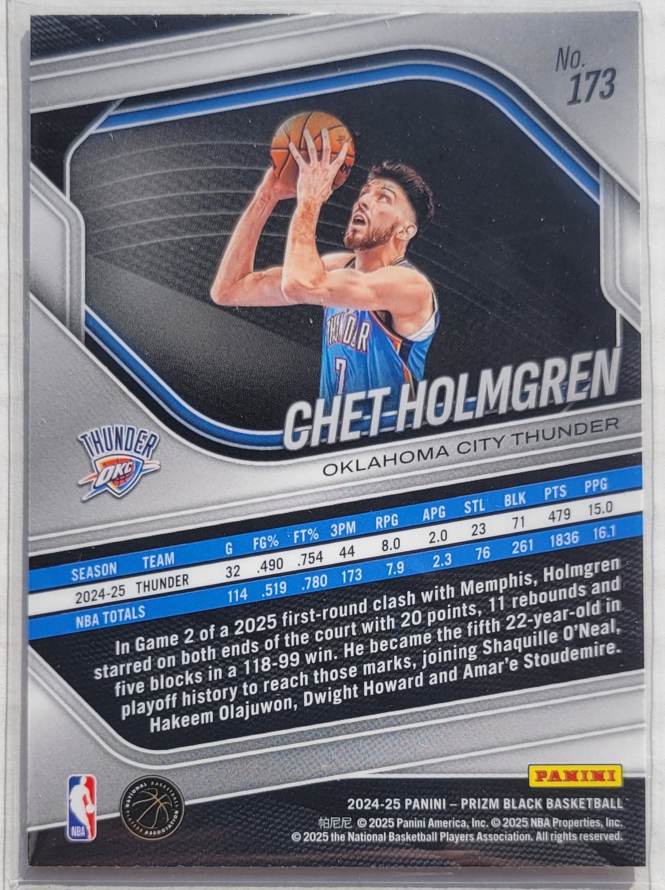 Chet Holmgren - 2024-25 Panini Prizm Black #173