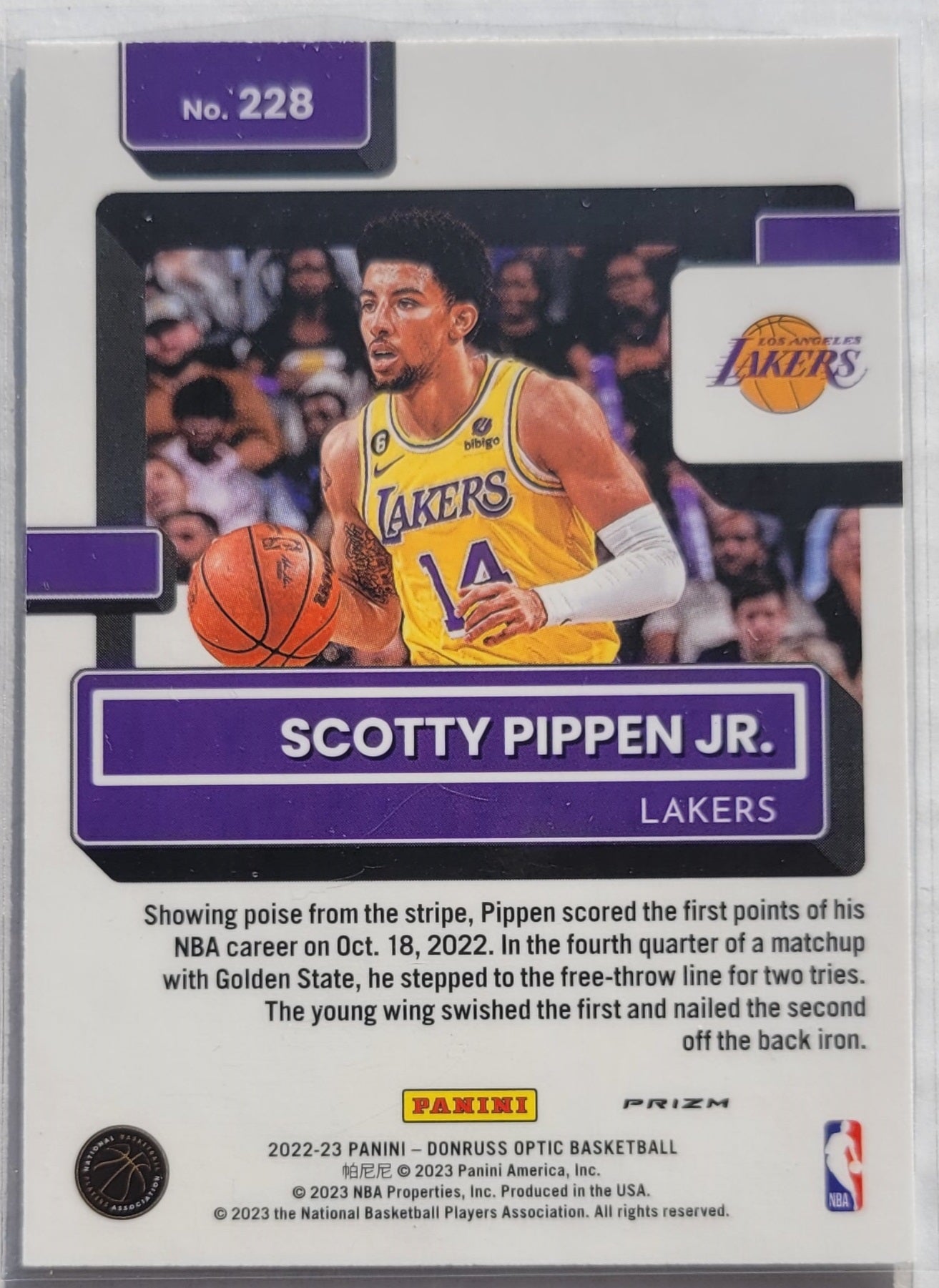 Scotty Pippen Jr. - 2022-23 Donruss Optic Holo #228 RR RC