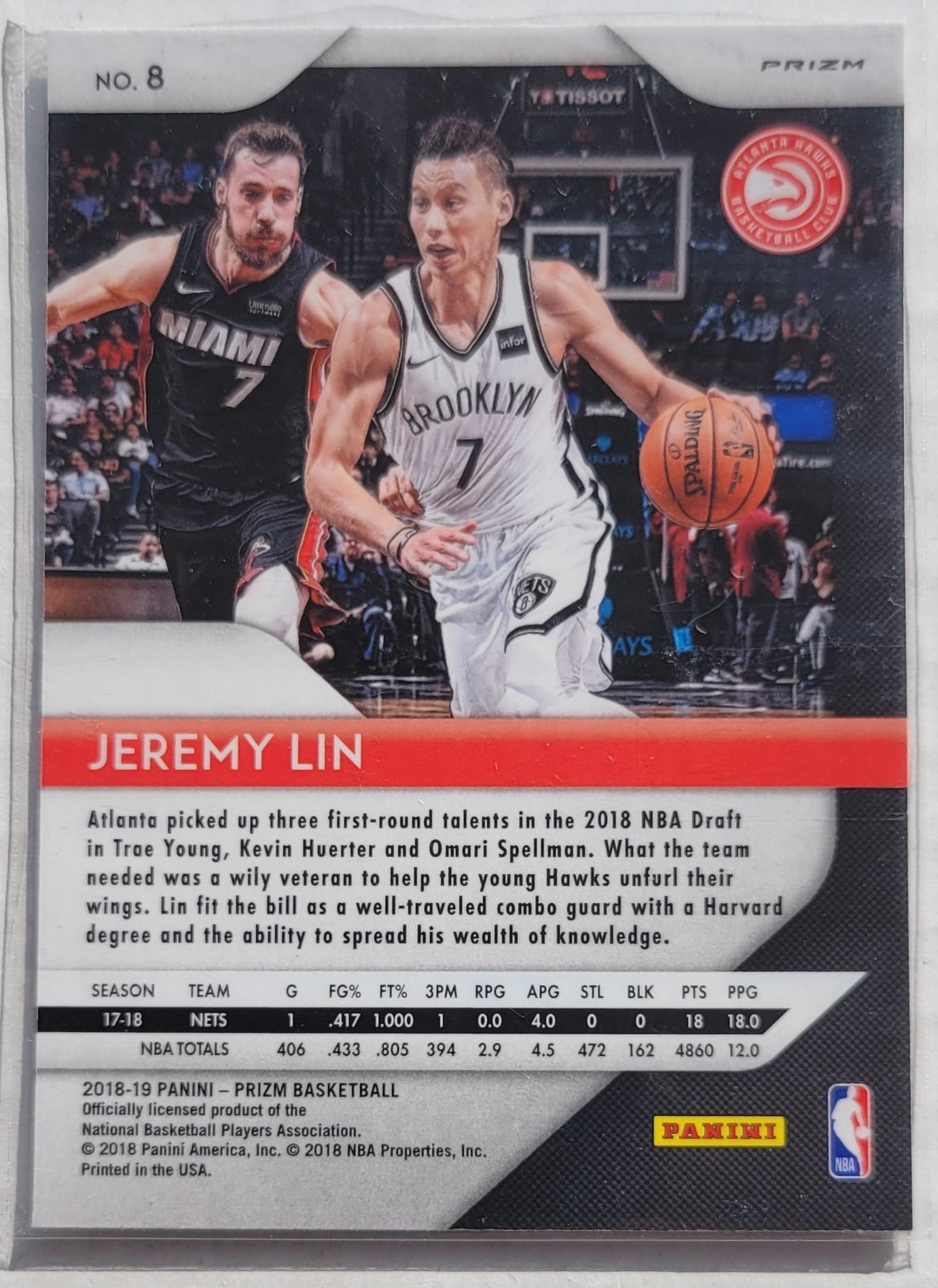 Jeremy Lin - 2018-19 Panini Prizm Prizms Silver #8