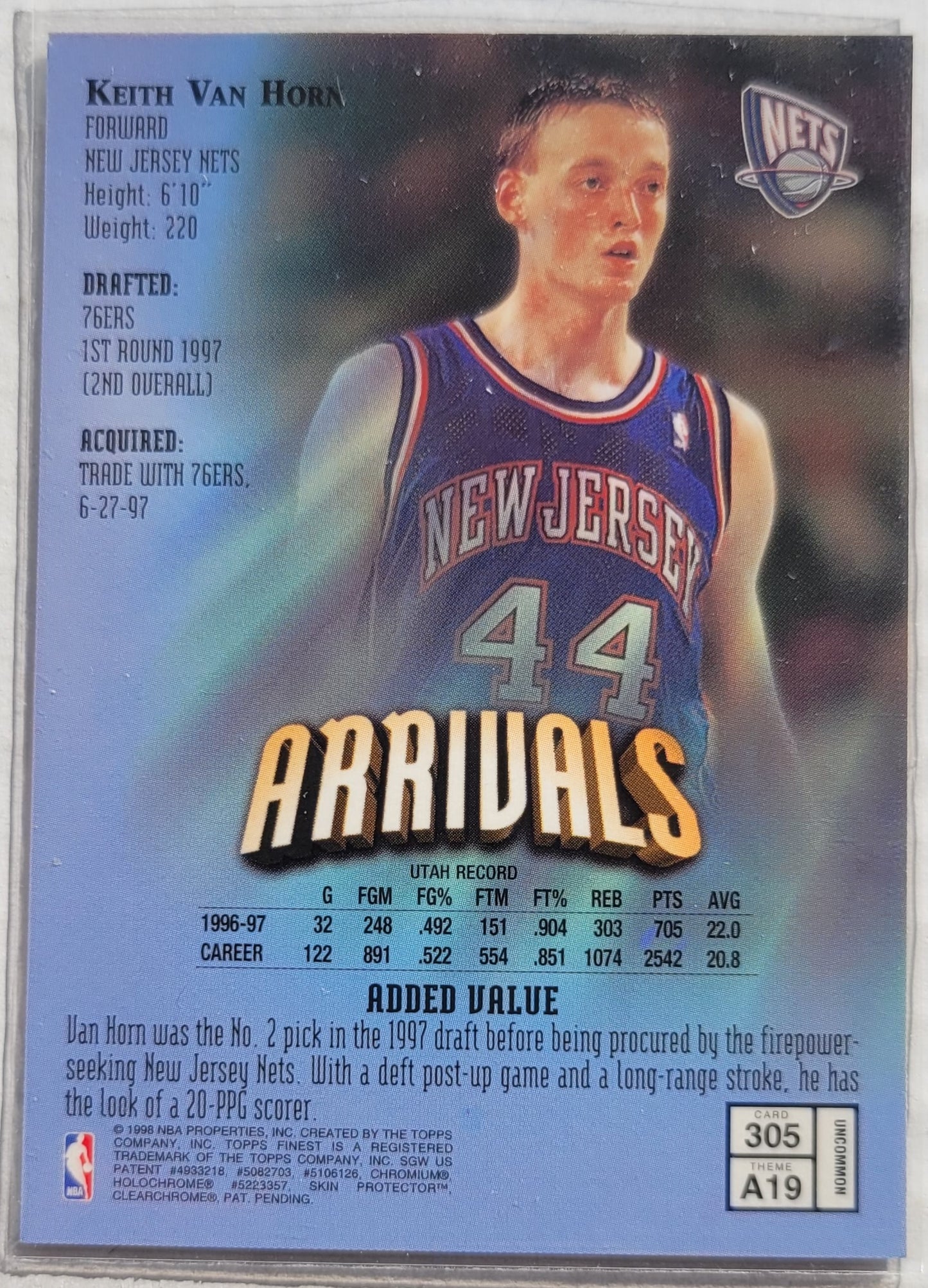 Keith Van Horn - 1997-98 Finest #305 S RC