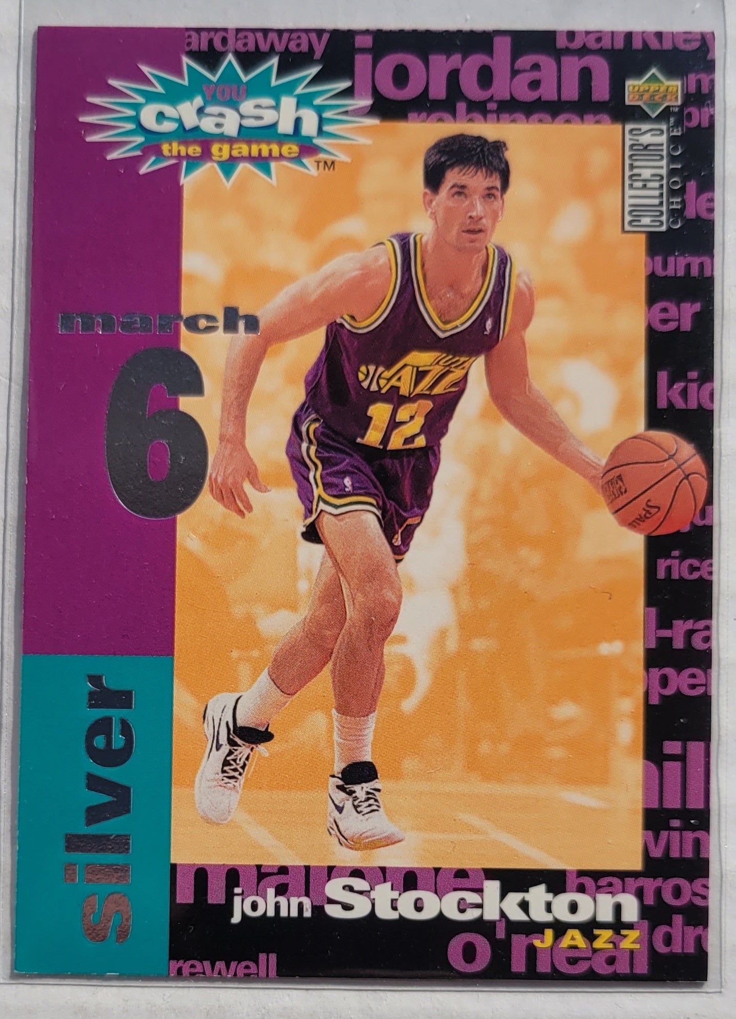 John Stockton - 1995-96 Collector's Choice Crash the Game Assists/Rebounds #C7B 3/6 W
