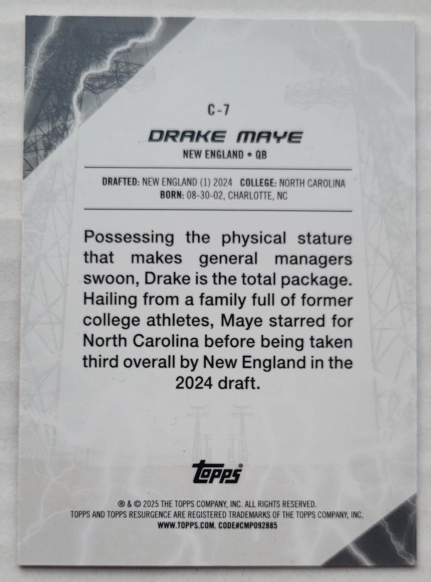 Drake Maye - 2024 Topps Resurgence Conductors #C7
