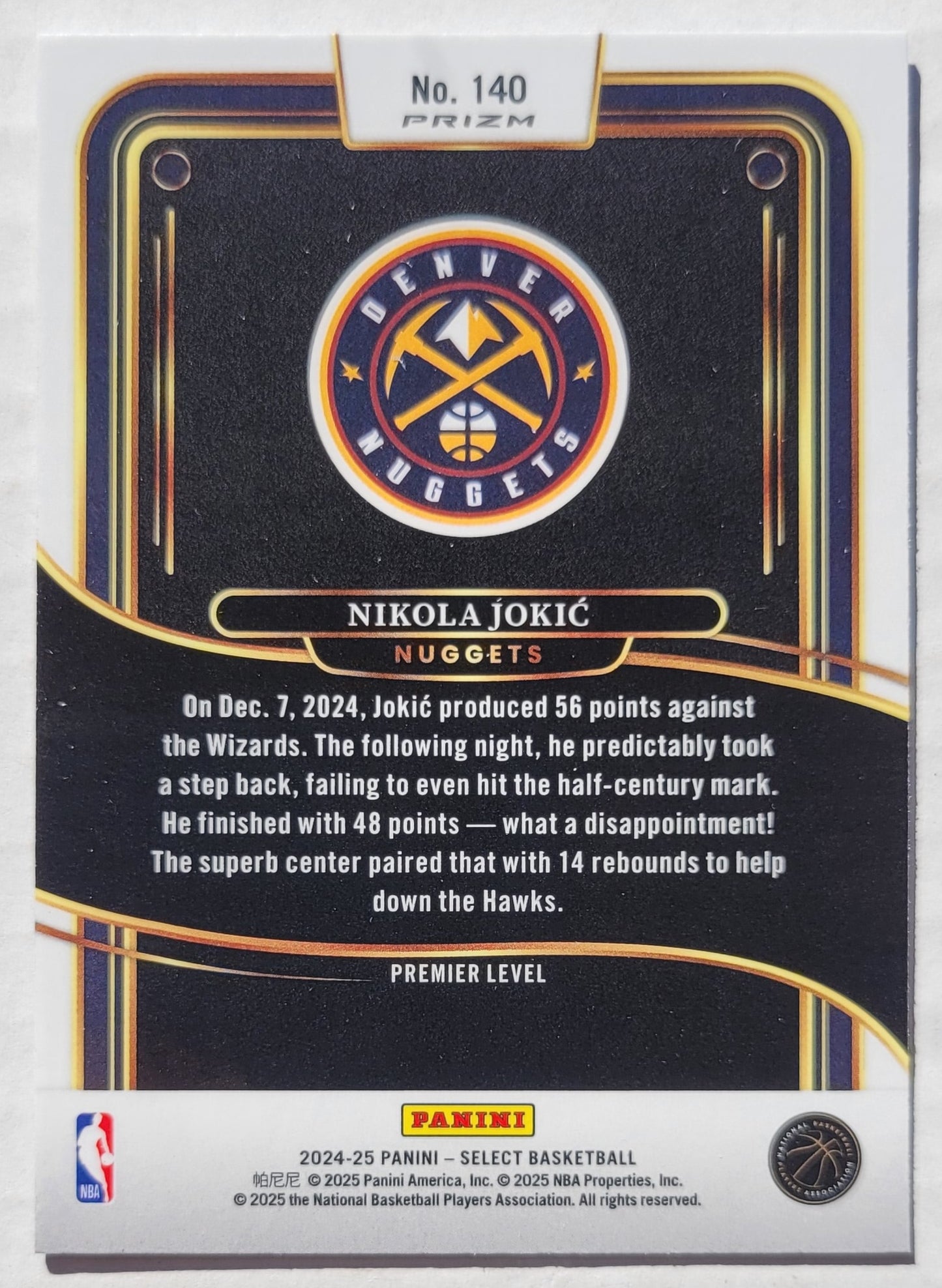 Nikola Jokic - 2024-25 Select Blue Cracked Ice Prizms #140