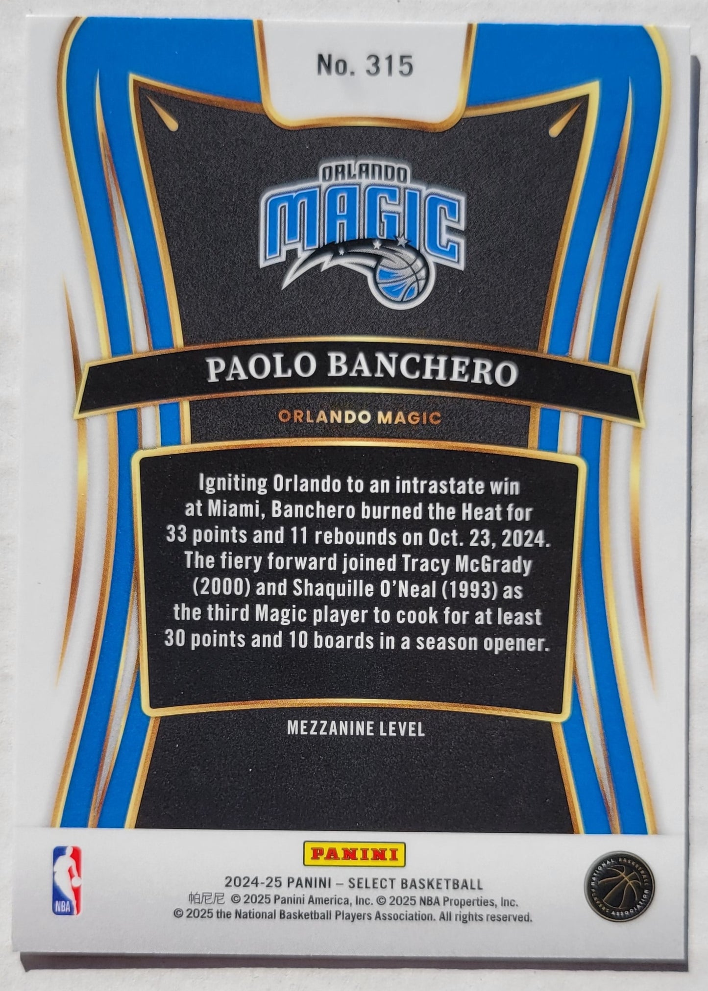 Paolo Banchero - 2024-25 Select #315