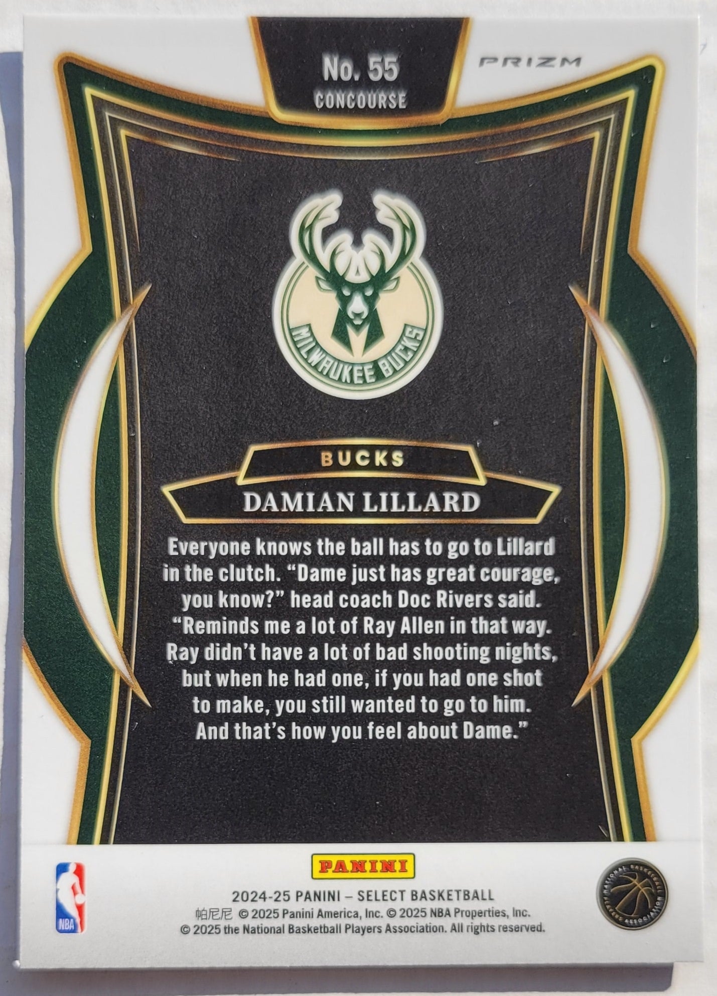 Damian Lillard - 2024-25 Select Blue Prizms #55