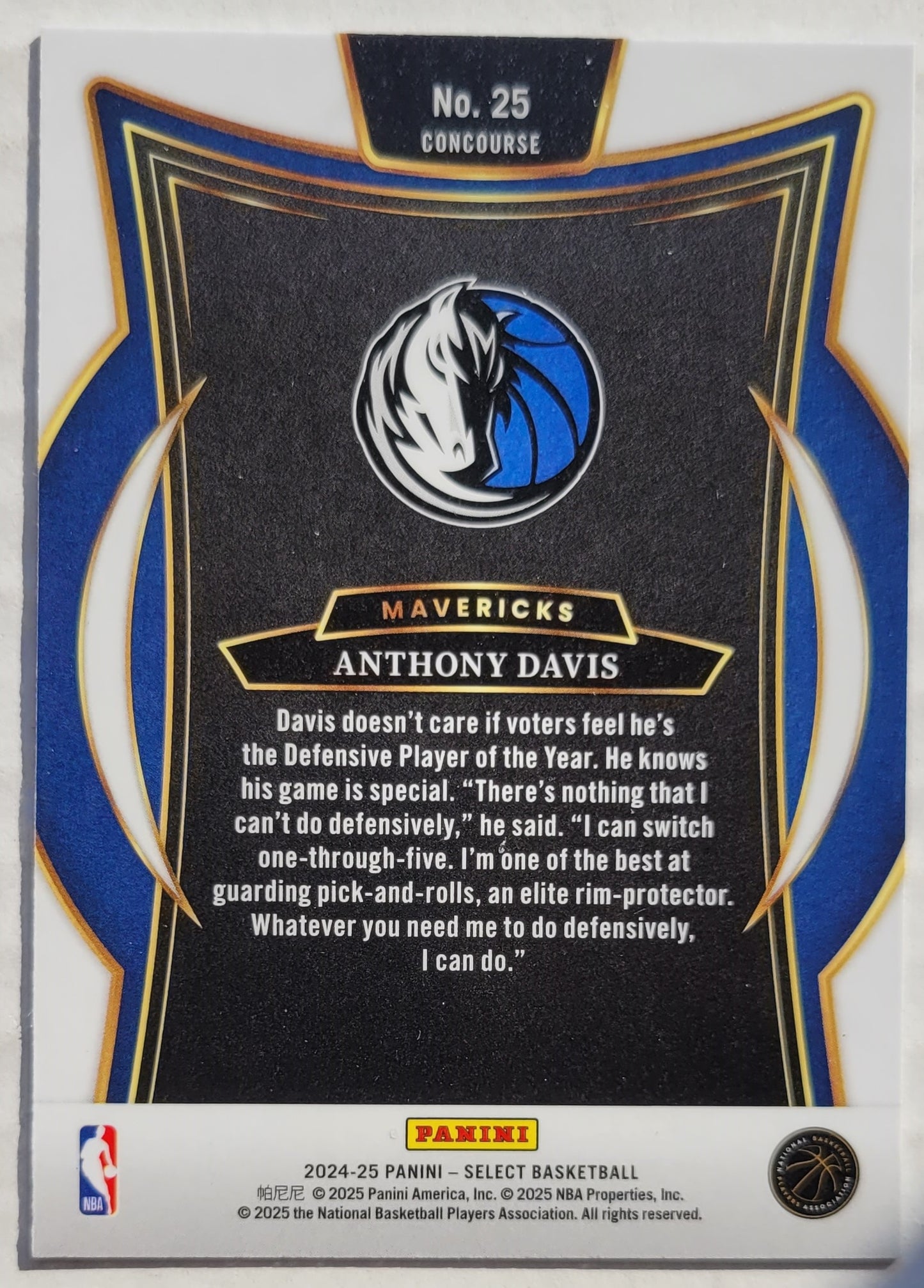 Anthony Davis - 2024-25 Select Blue #25