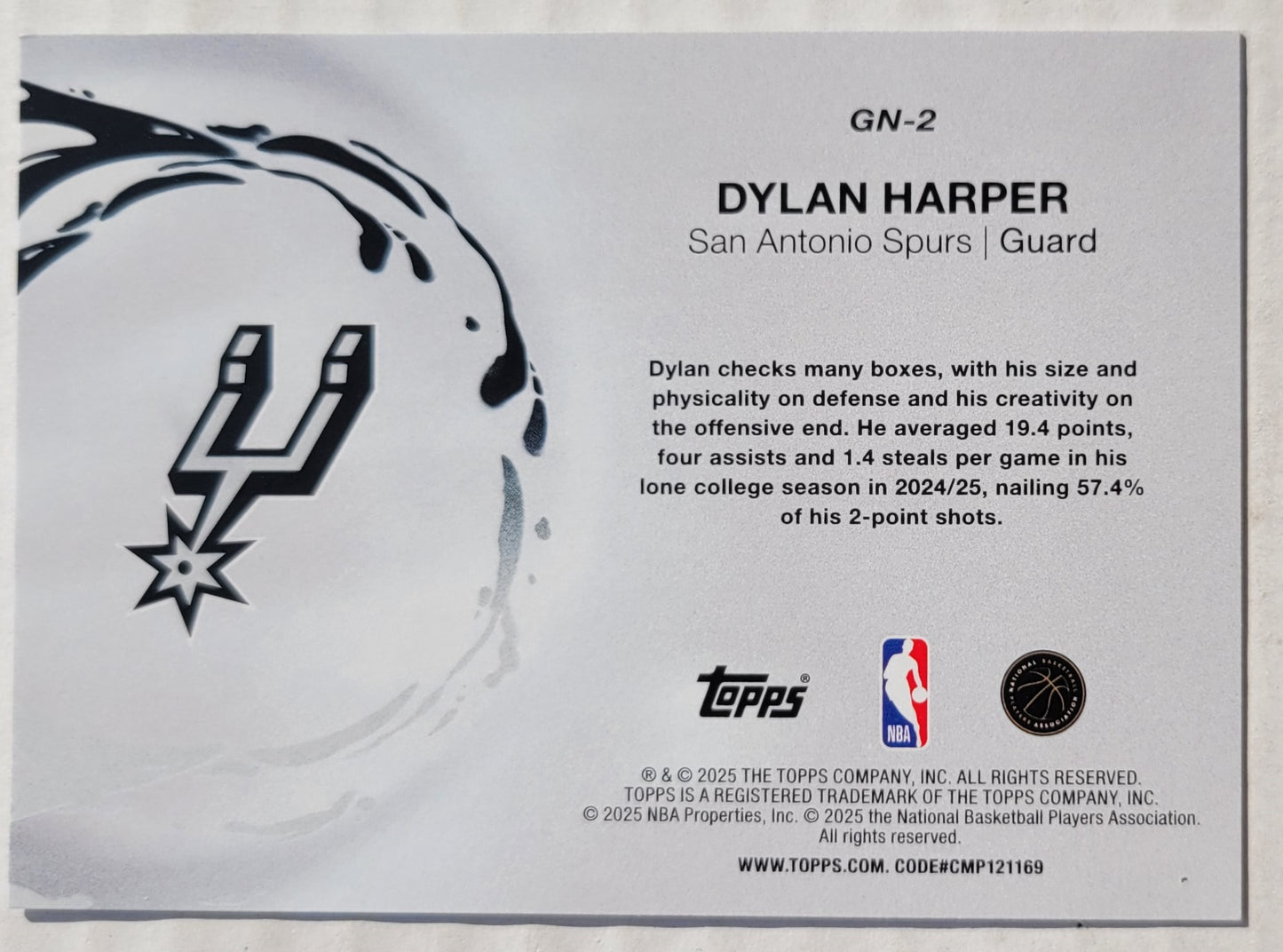 Dylan Harper - 2025-26 Topps Generation Now #GN2