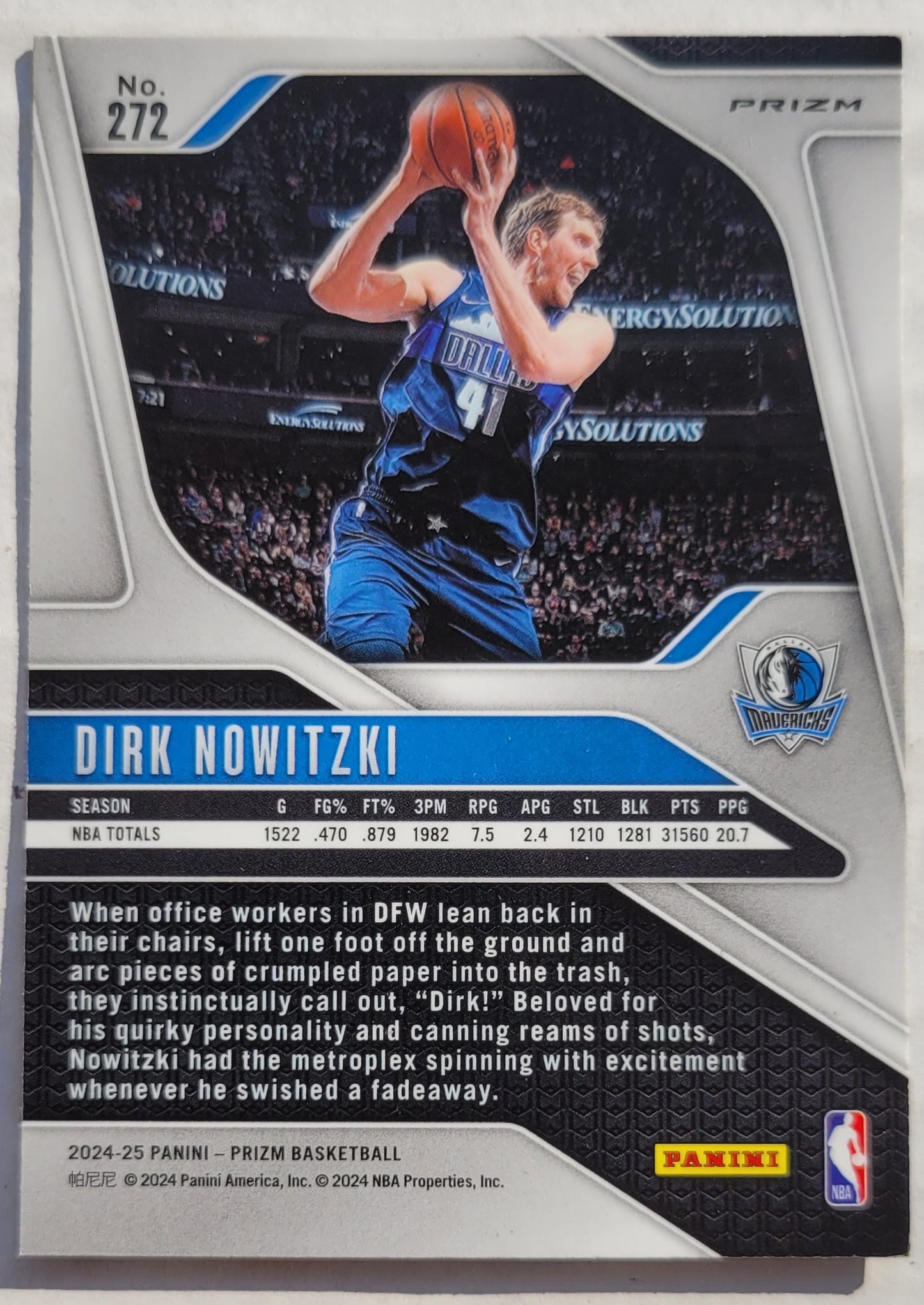 Dirk Nowitzki - 2024-25 Panini Prizm Prizms Red White and Blue #272