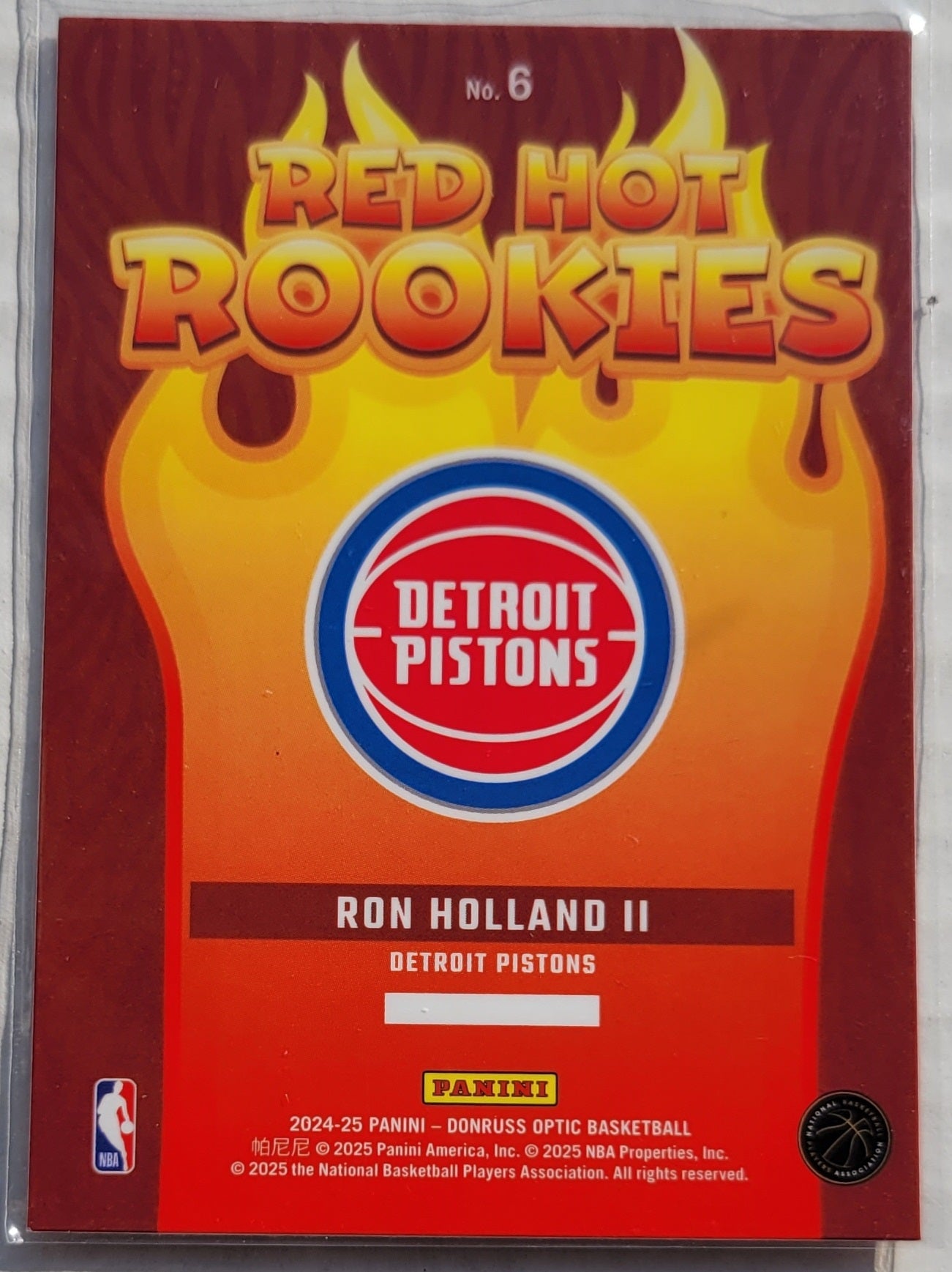 Ron Holland II - 2024-25 Donruss Optic Red Hot Rookies #6